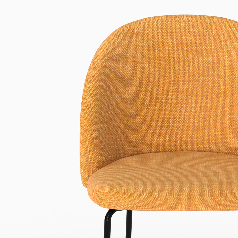 Jaune moutarde tissu texture Karl chaises lot 2