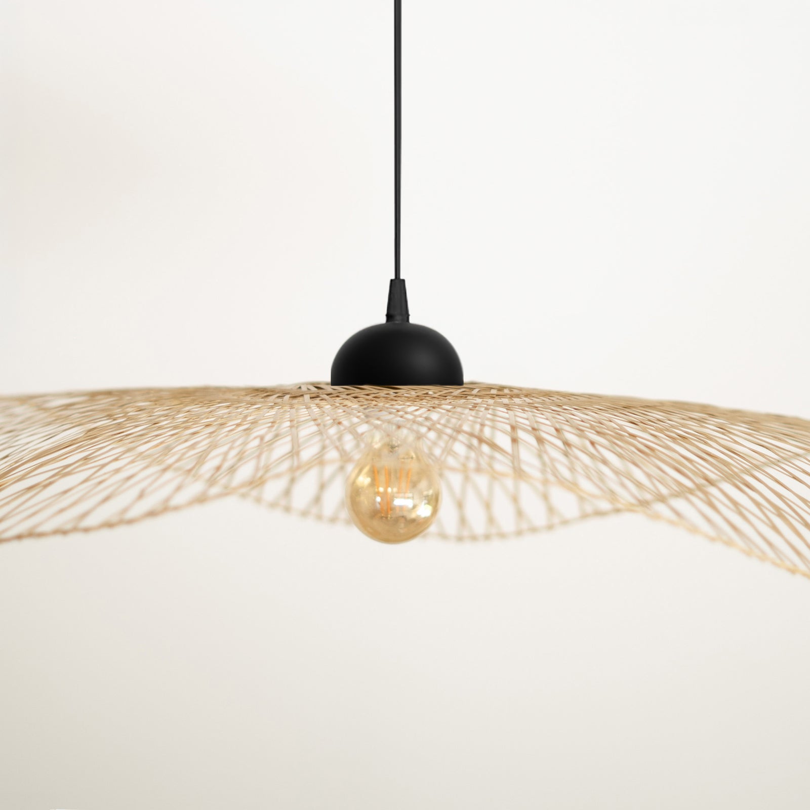 Jipi suspension rotin et fil noir