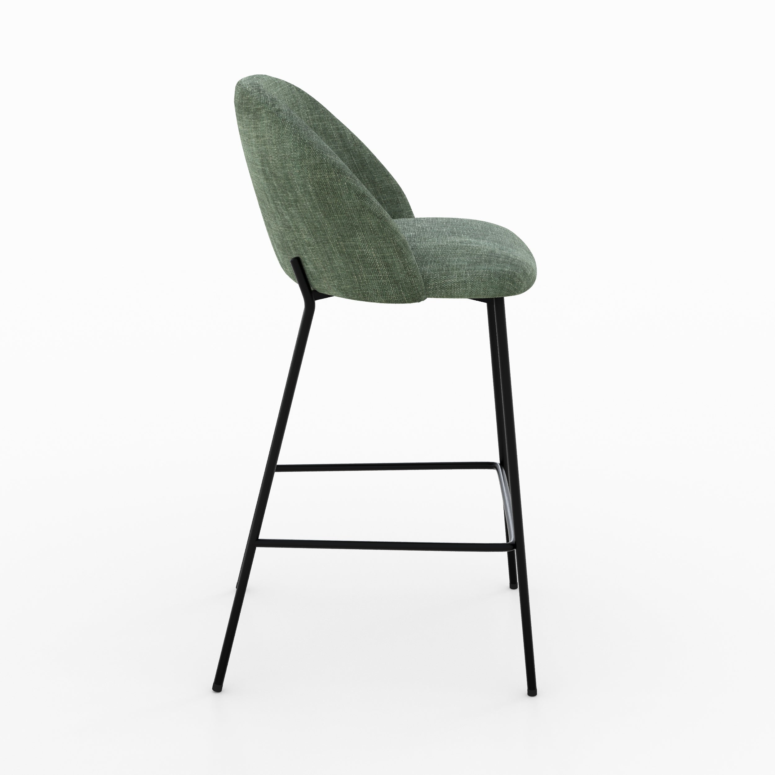 Karl chaise ilot central vert sapin tissu texture vue côté