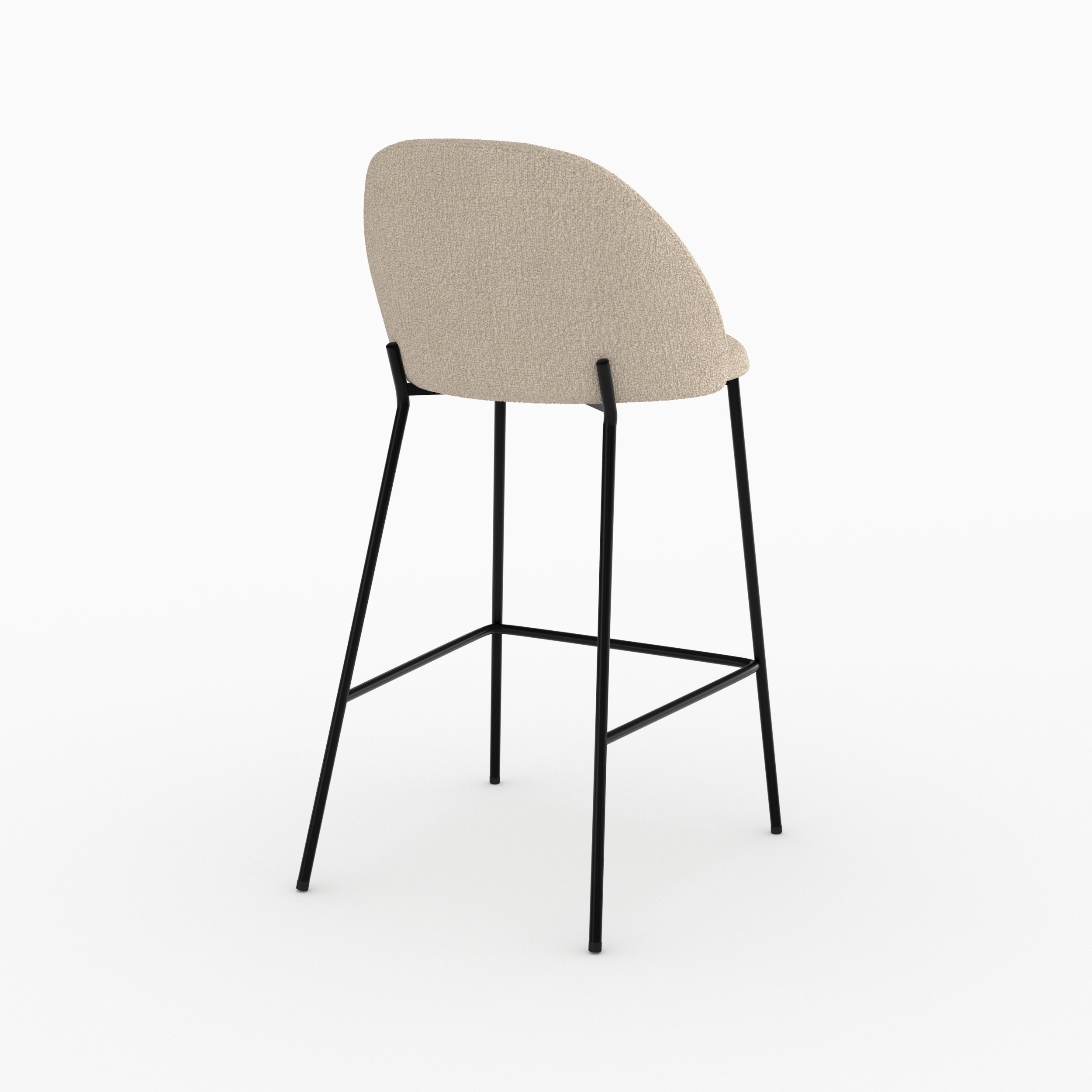karl chaise pour ilot centrale en tissu boucle creme lot de 2