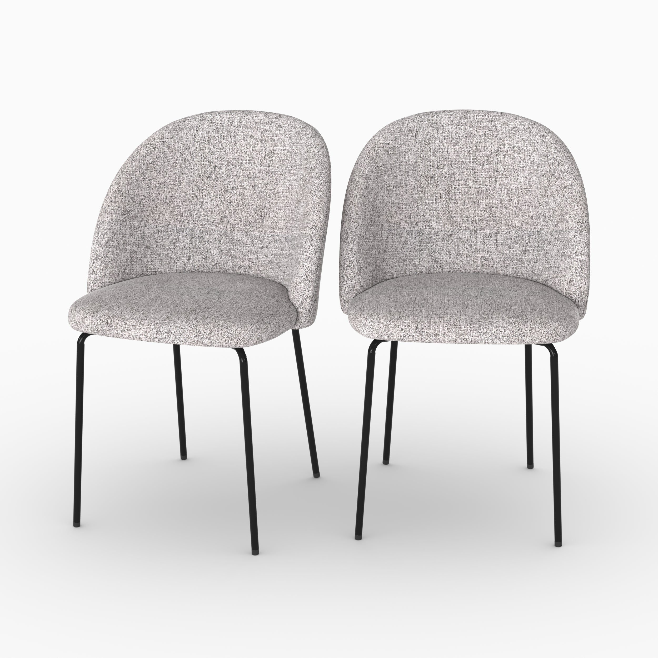 Karl chaises x2 gris clair