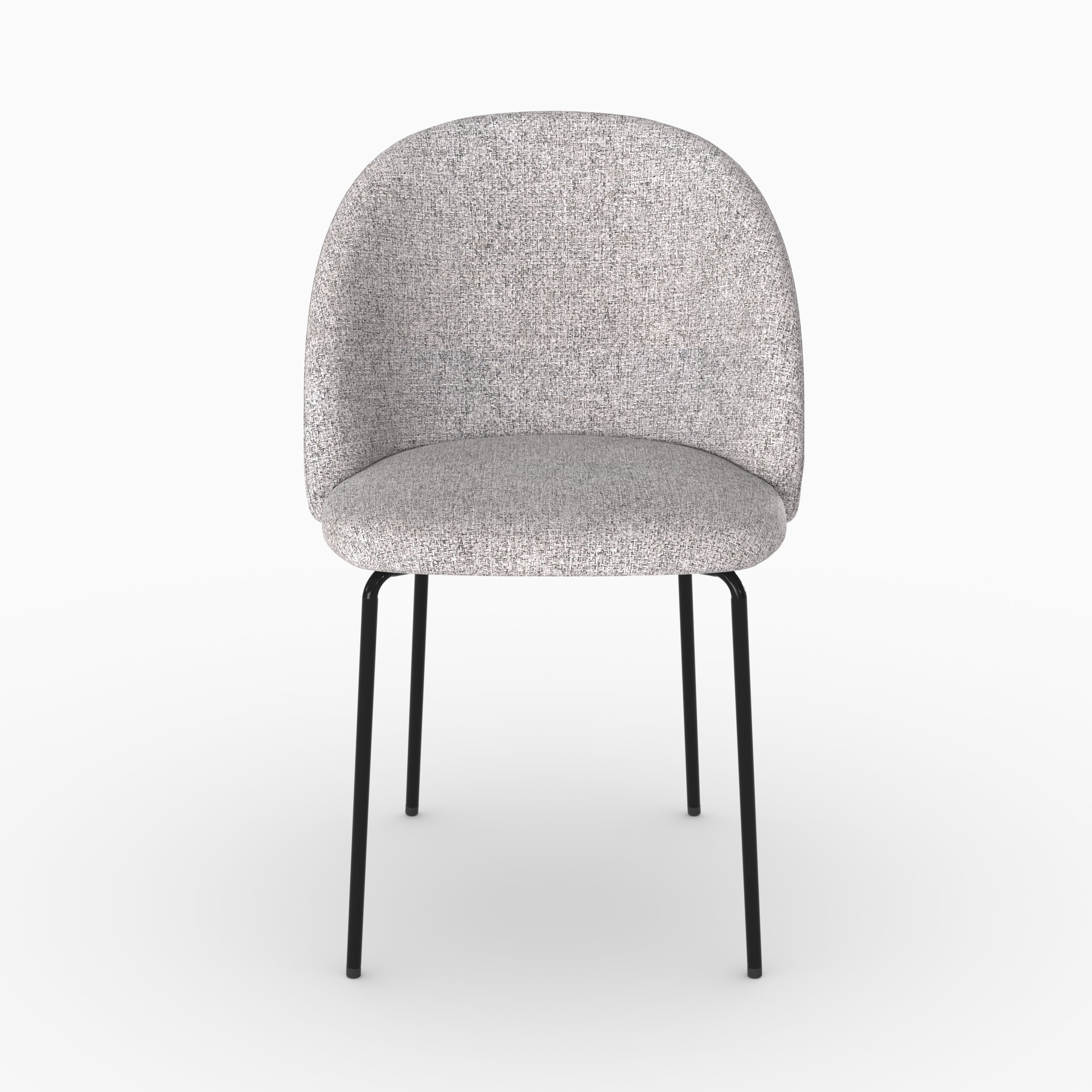 Karl lot 2 chaises gris clair tissu chiné