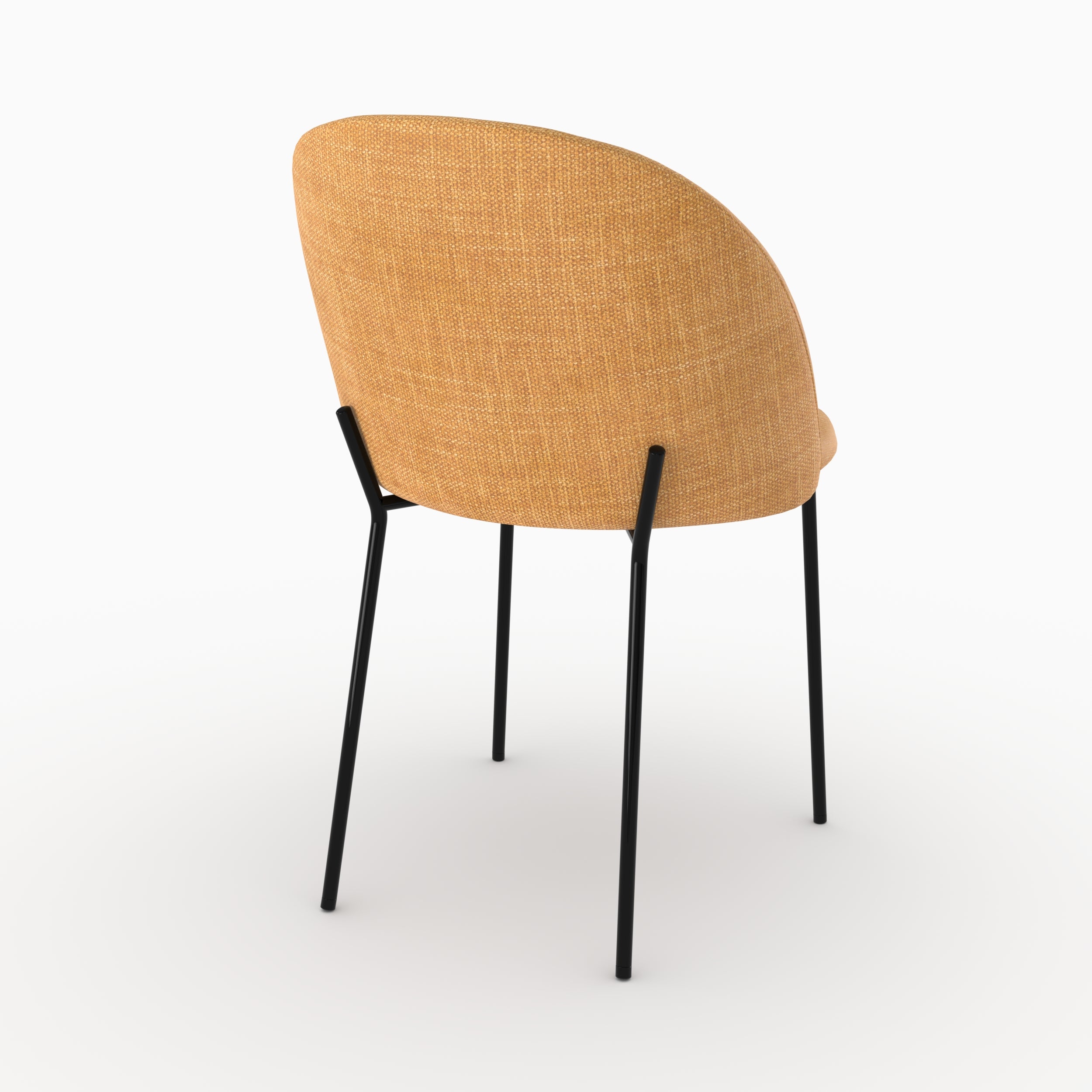 Karl lot 2 chaises tissu texture jaune moutarde
