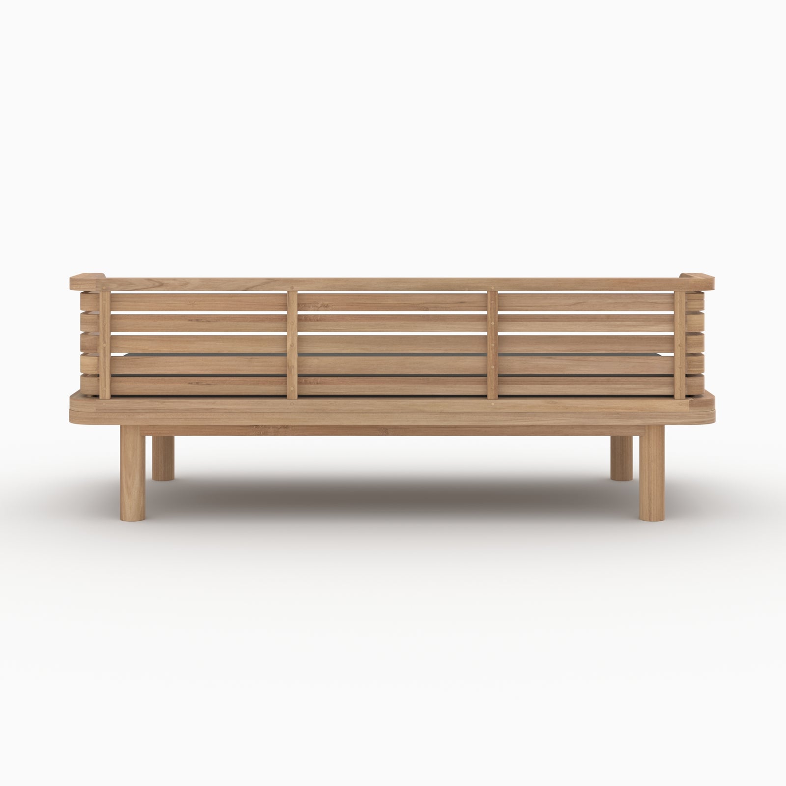 Kilda canapé jardin teck massif coussin gris 2 places