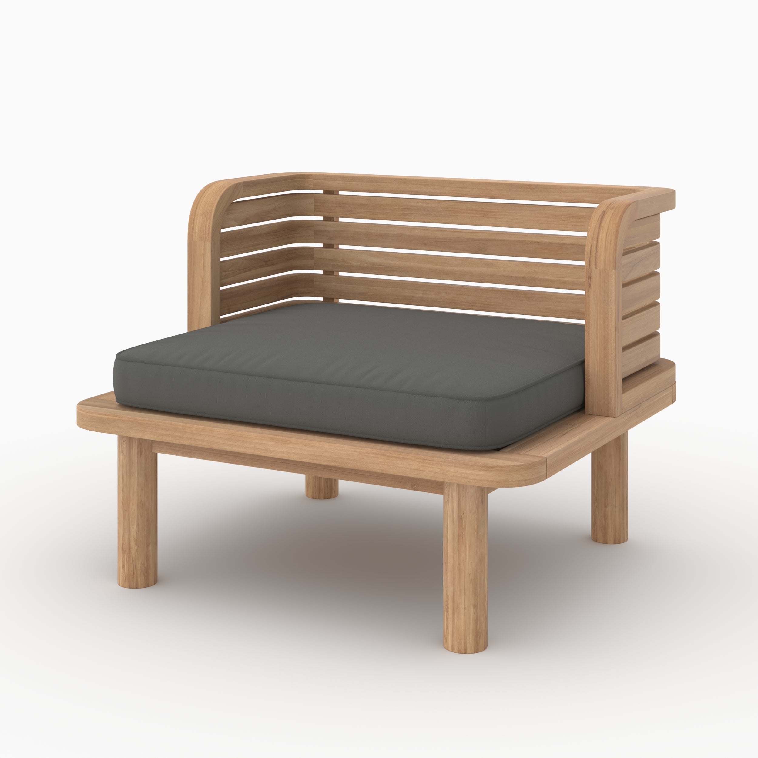 Kilda fauteuil extérieur teck massif avec coussin gris