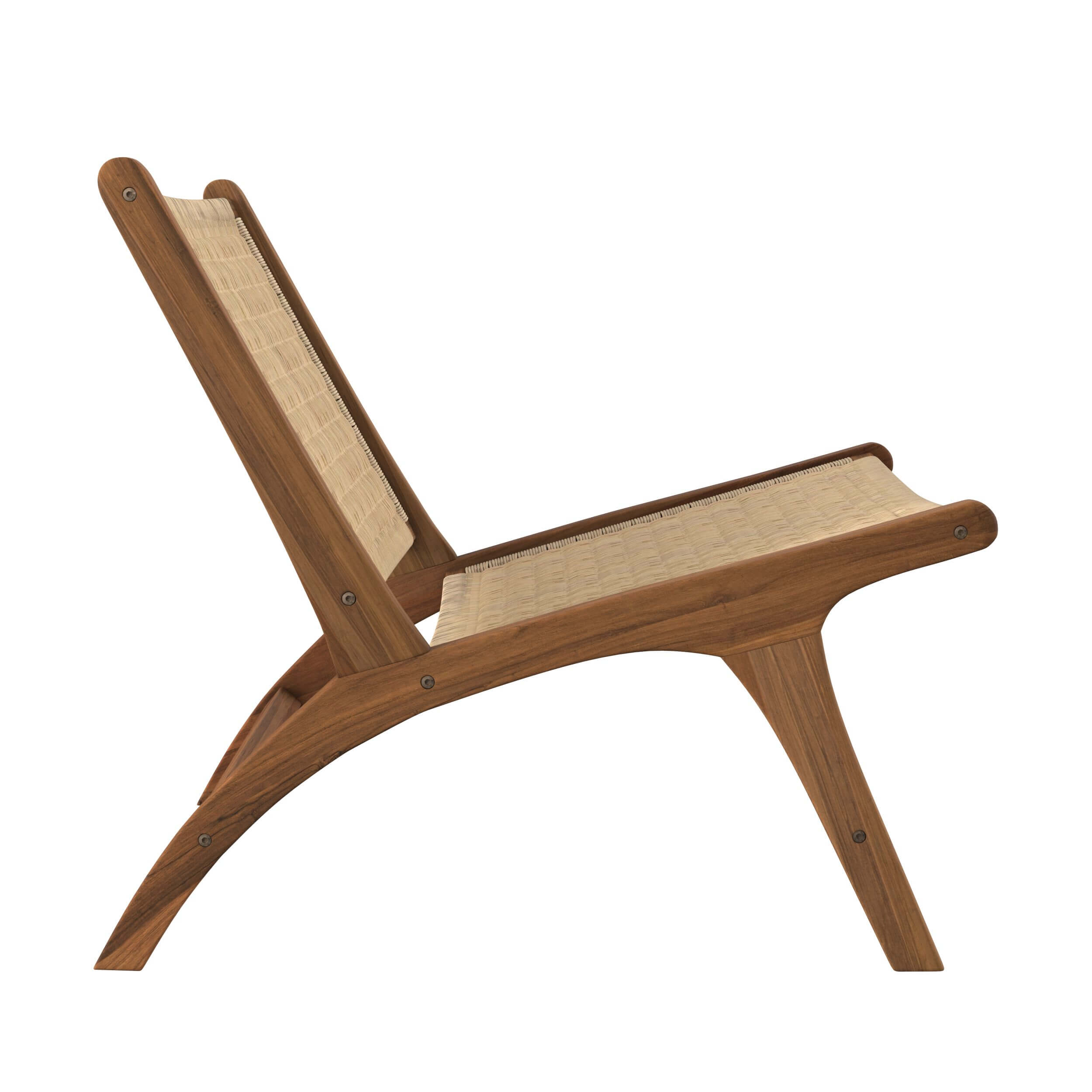 kilka poltrona in legno di teak e rattan naturale