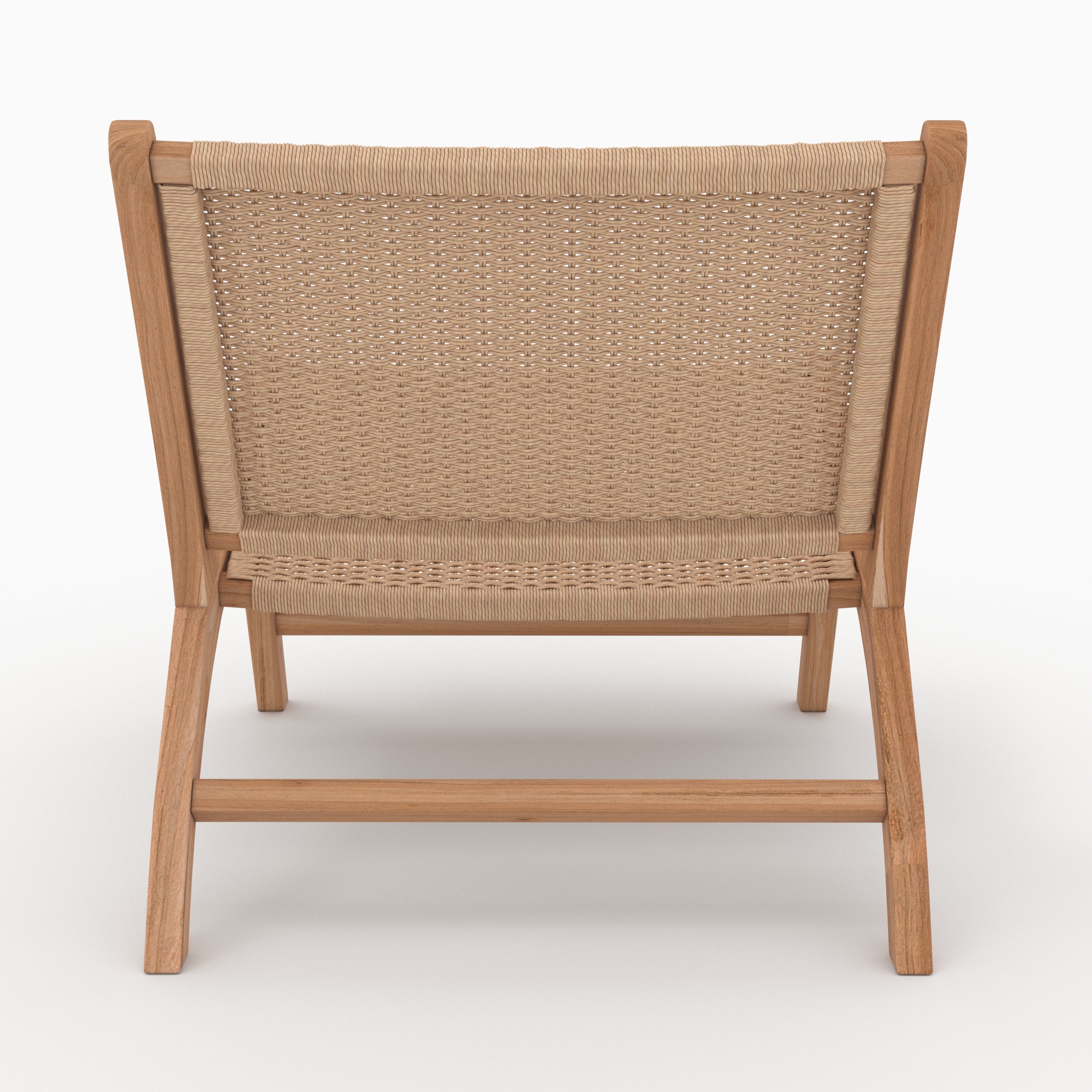 kilka poltrona in teak e corda in loom