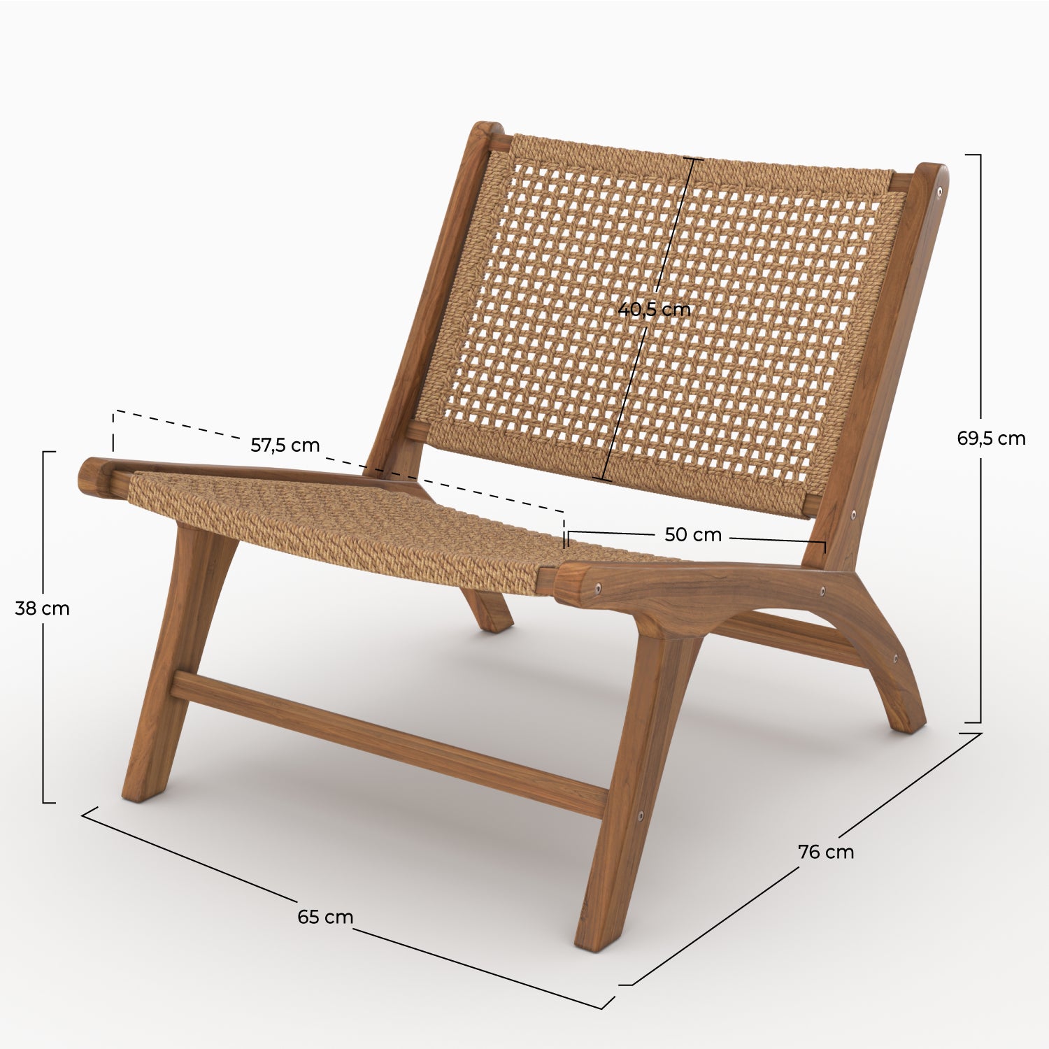 Kilka fauteuil extérieur jardin teck tissage synthétique