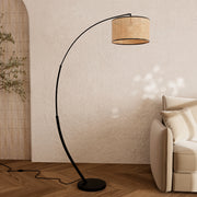 lampadaire boheme en rotin arrondi aime