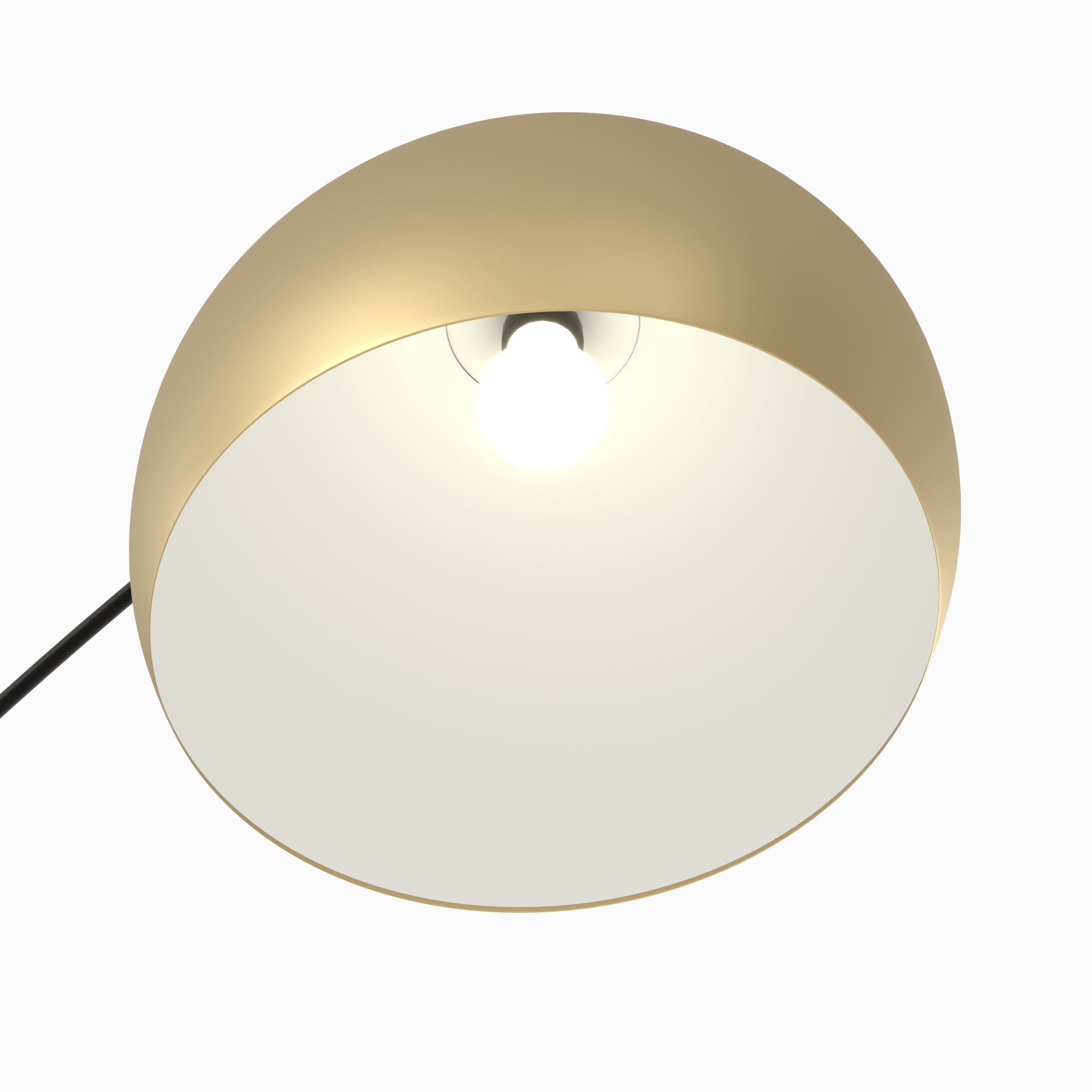 lampada da terra dinard dorata con piede nero ad arco