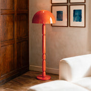 Lampadaire Romy en bois et métal orange