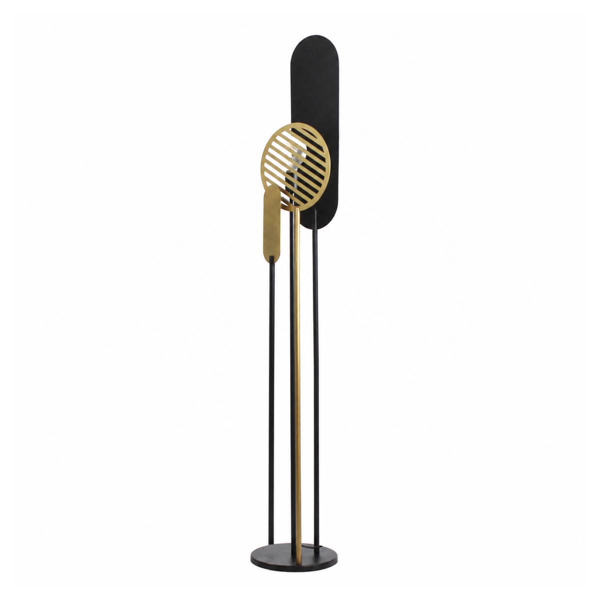 Lampadaire Totem en métal noir et doré H146 cm - Maison Pavane