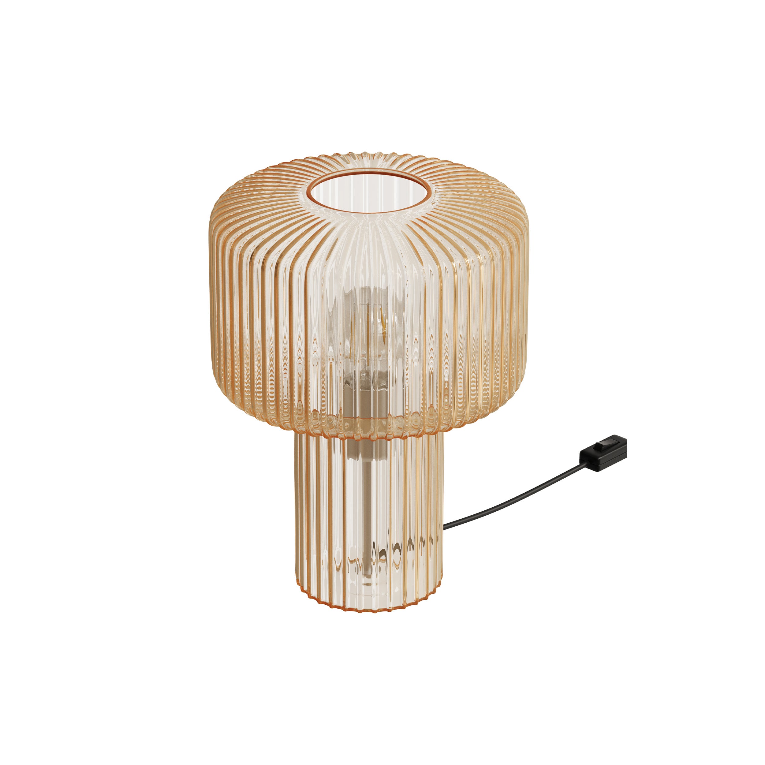 lampada da tavolo in vetro canneilato verde