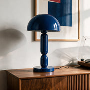 Lampe Romy en bois et métal bleu foncé