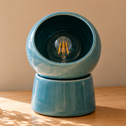 Lampe à poser Halo en céramique bleue