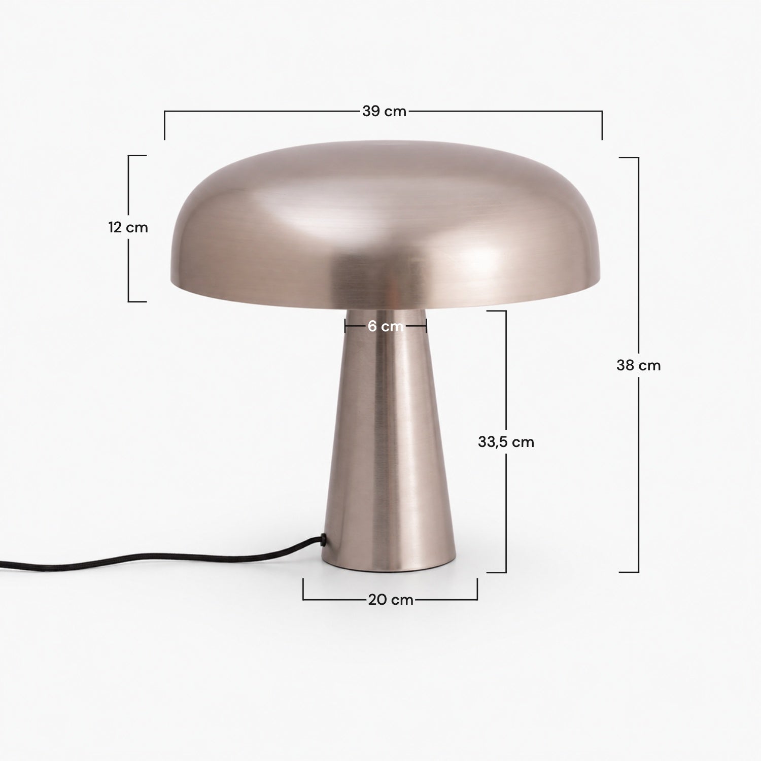 Dimensions de la lampe Livia en métal doré - Maison Pavane