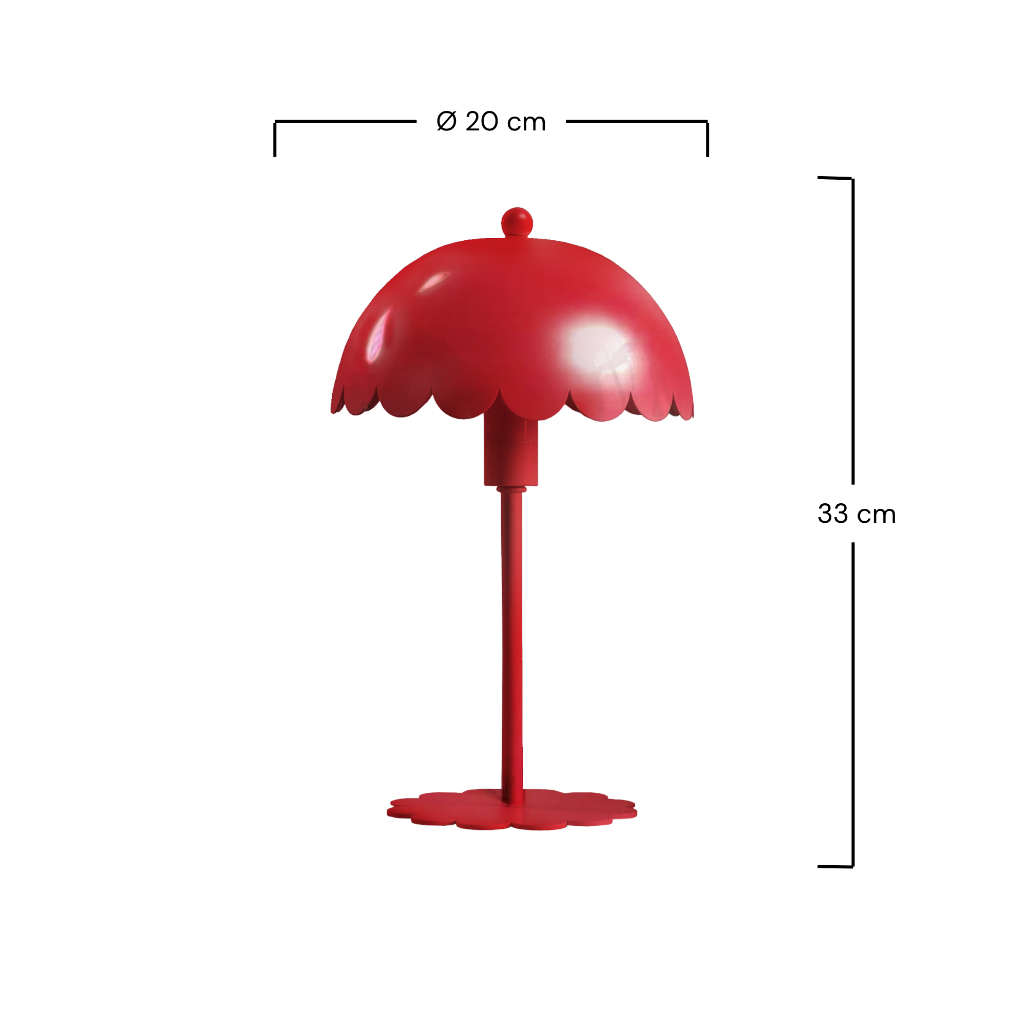 Lampe à poser Margot en métal rouge