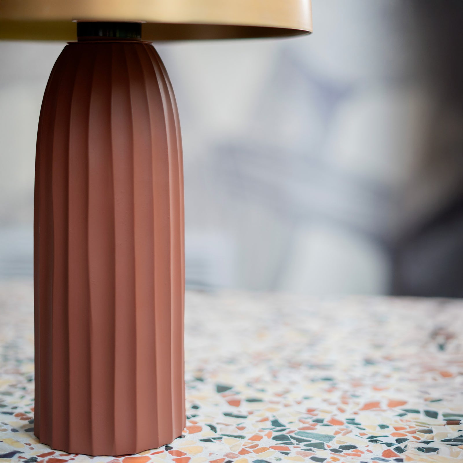 lampe joy rouille et dore champignon