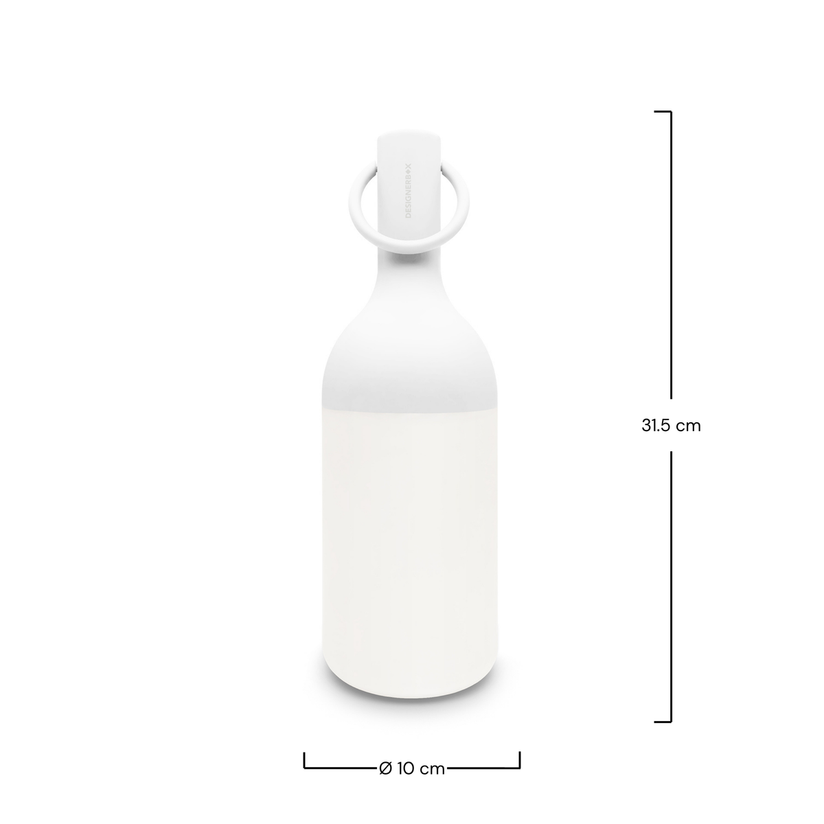 Dimensions de la lampe nomade Elo en plastique blanc - Maison Pavane