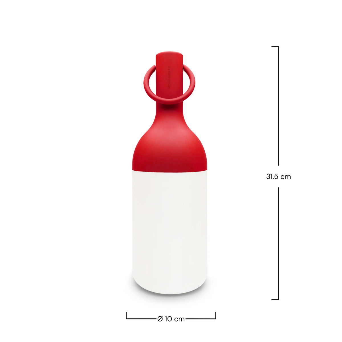 Dimensions de la lampe nomade Elo en plastique rouge - Maison Pavane