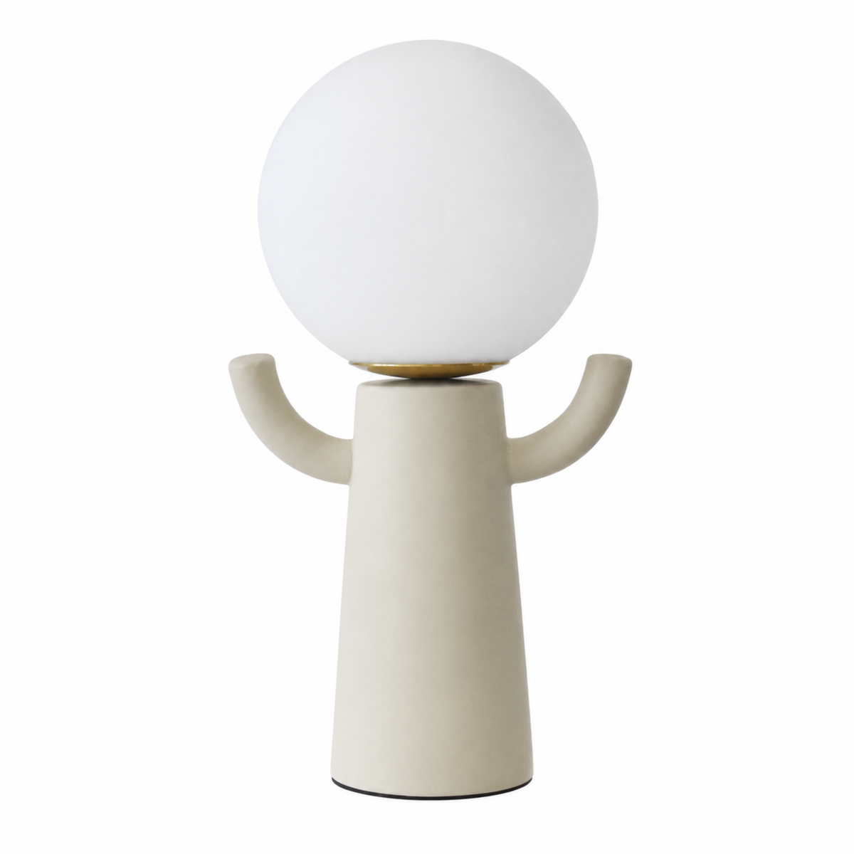 Lampe Paul en céramique et verre opalin blanc cassé - Maison Pavane
