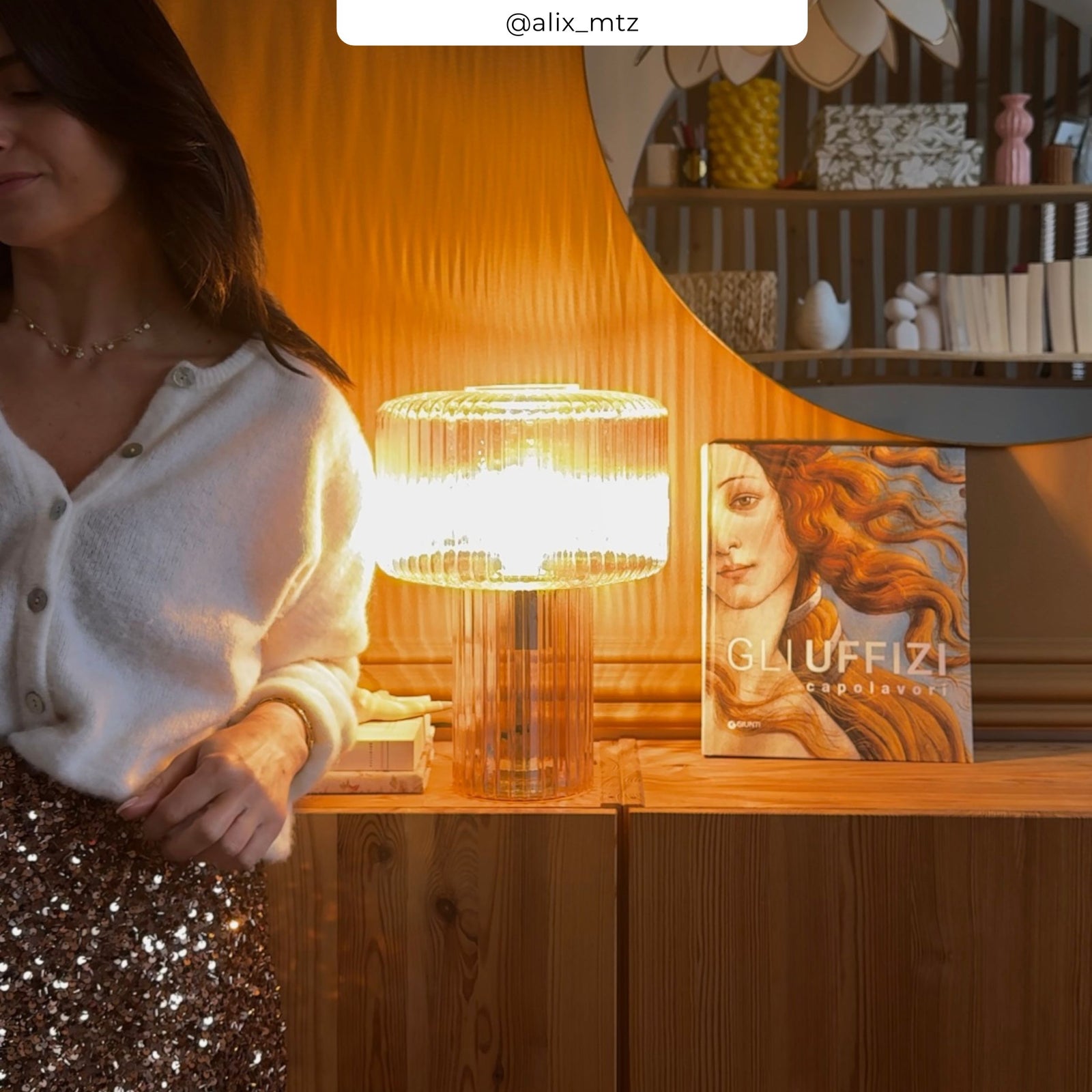 Lampe Verra a poser verre cannelé luminaire