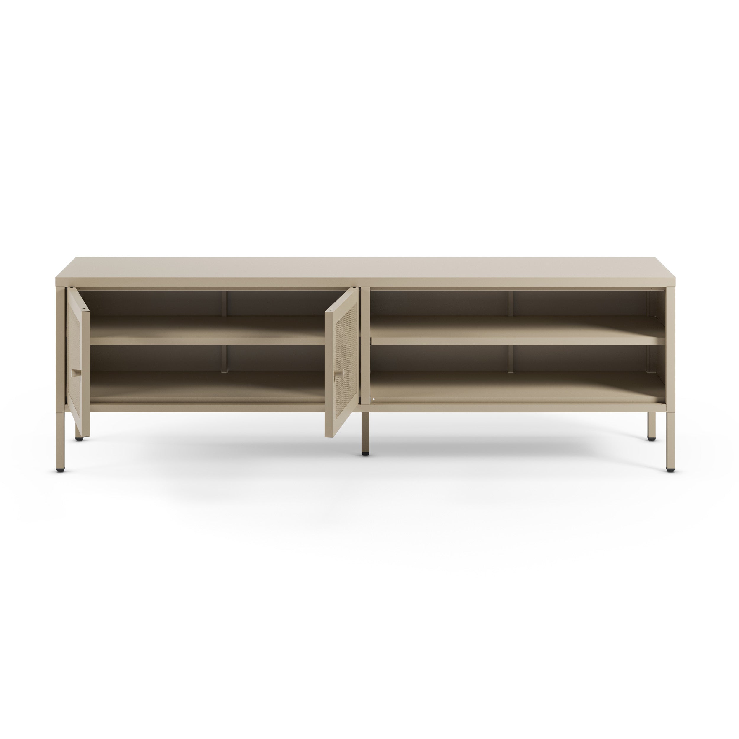 Latem meuble tv 160cm 2 portes métal beige
