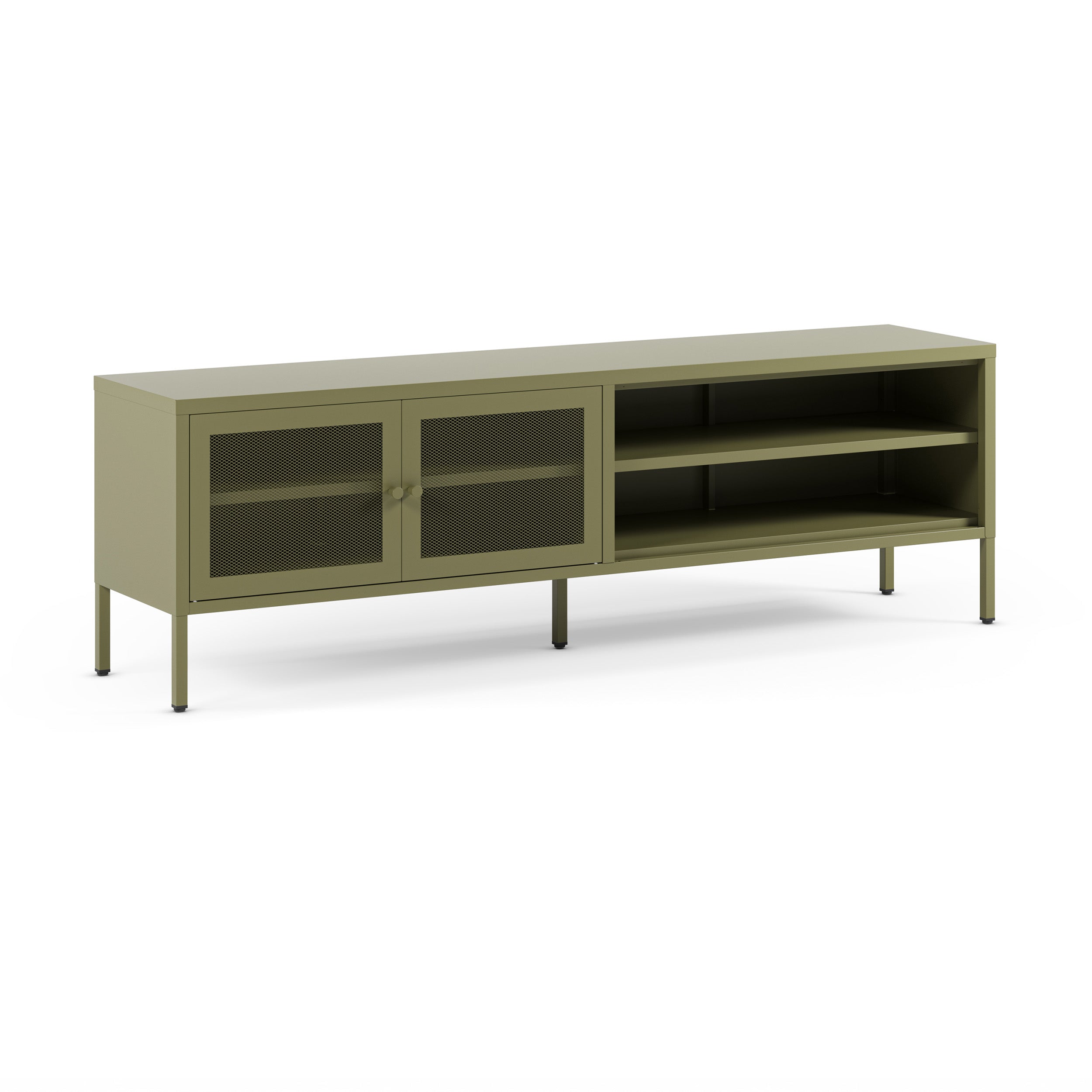 Latem meuble tv 160cm 2 portes métal vert