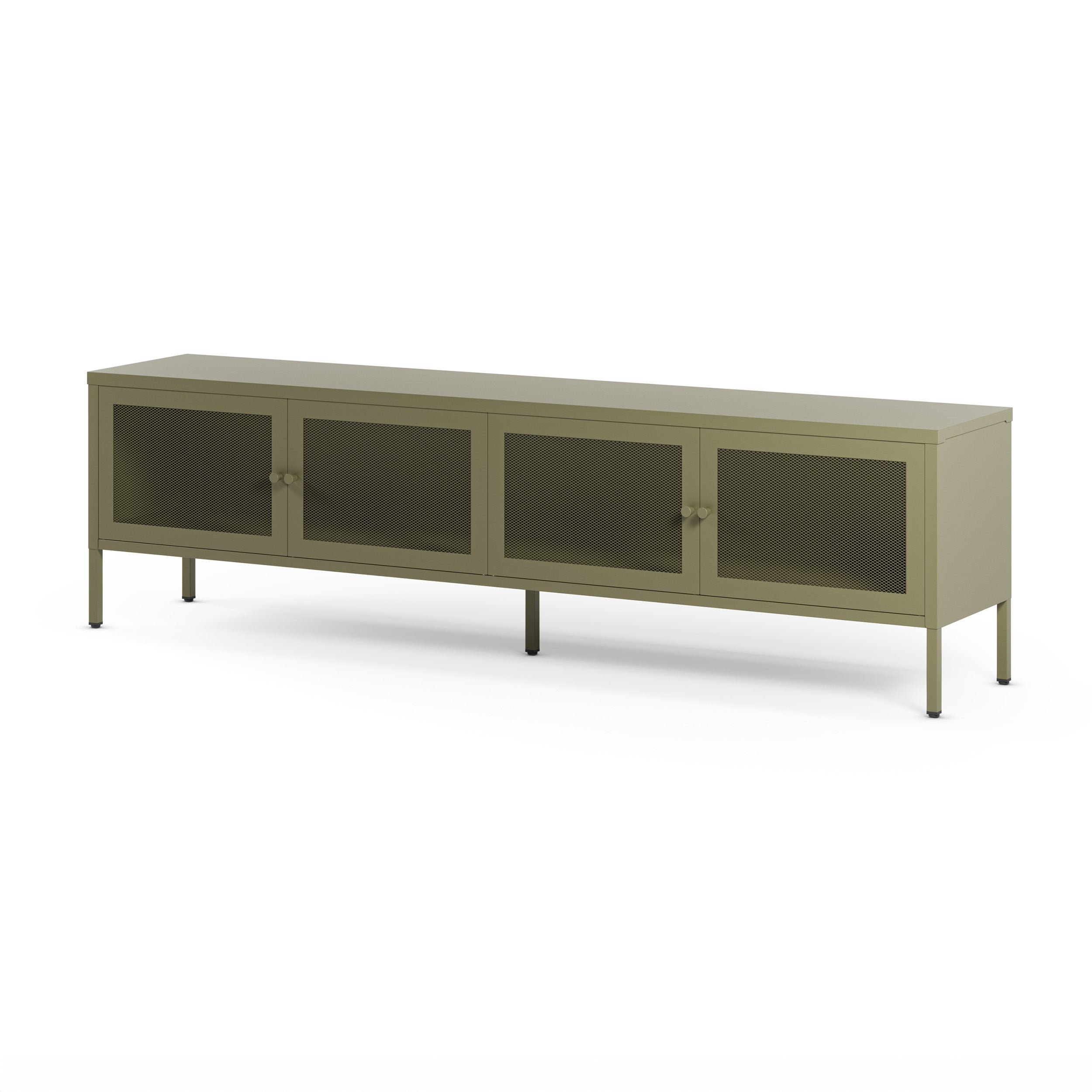 Latem tv meuble métal vert 4 portes 160cm