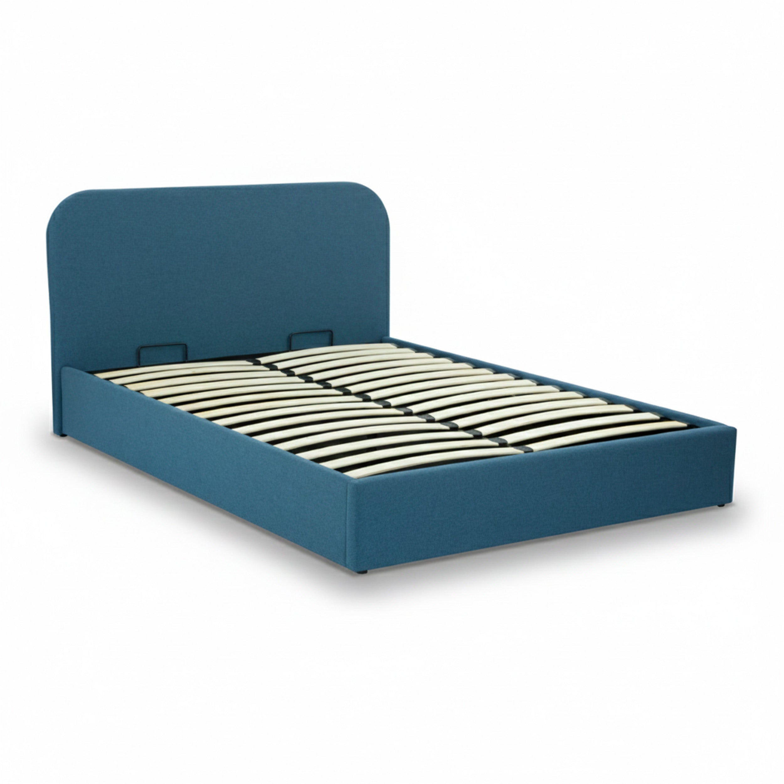 Lit bleu Tilly 160x200 coffre tissu