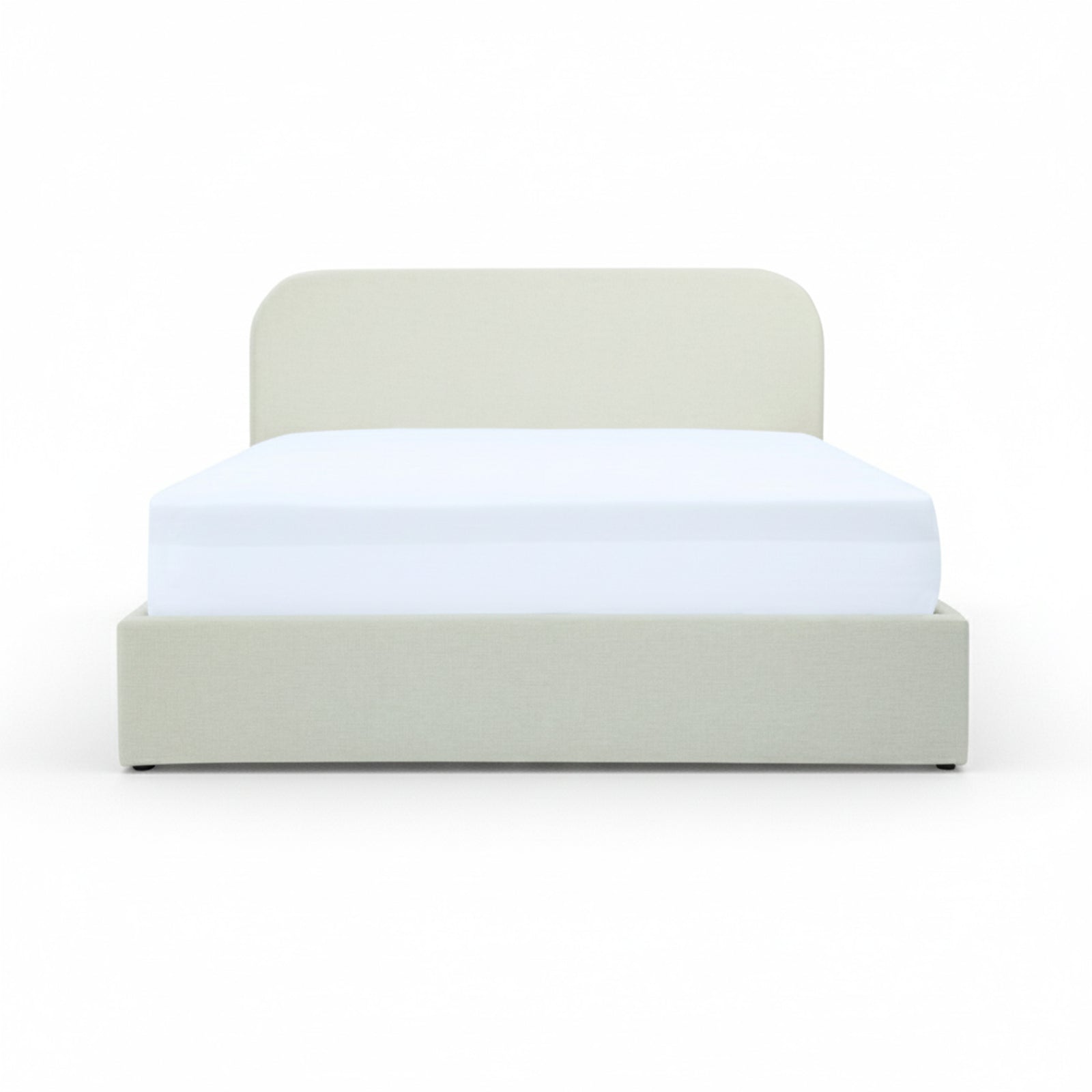 Lit double coffre Tilly tissu gris beige 160x200