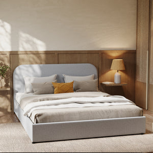 letto matrimoniale tilly 160 x 200 cm in tessuto grigio