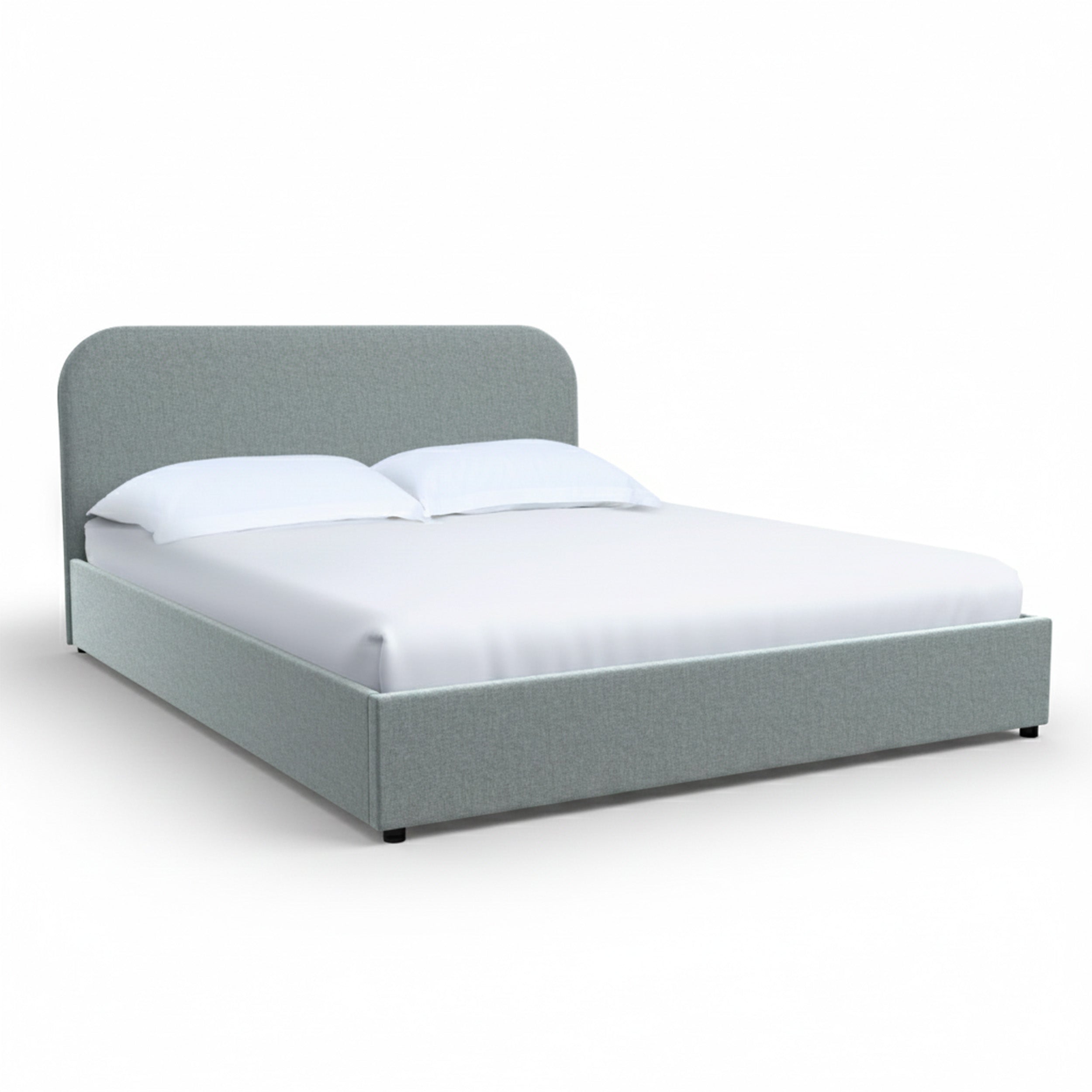 Lit gris Tilly 160x200 coffre tissu