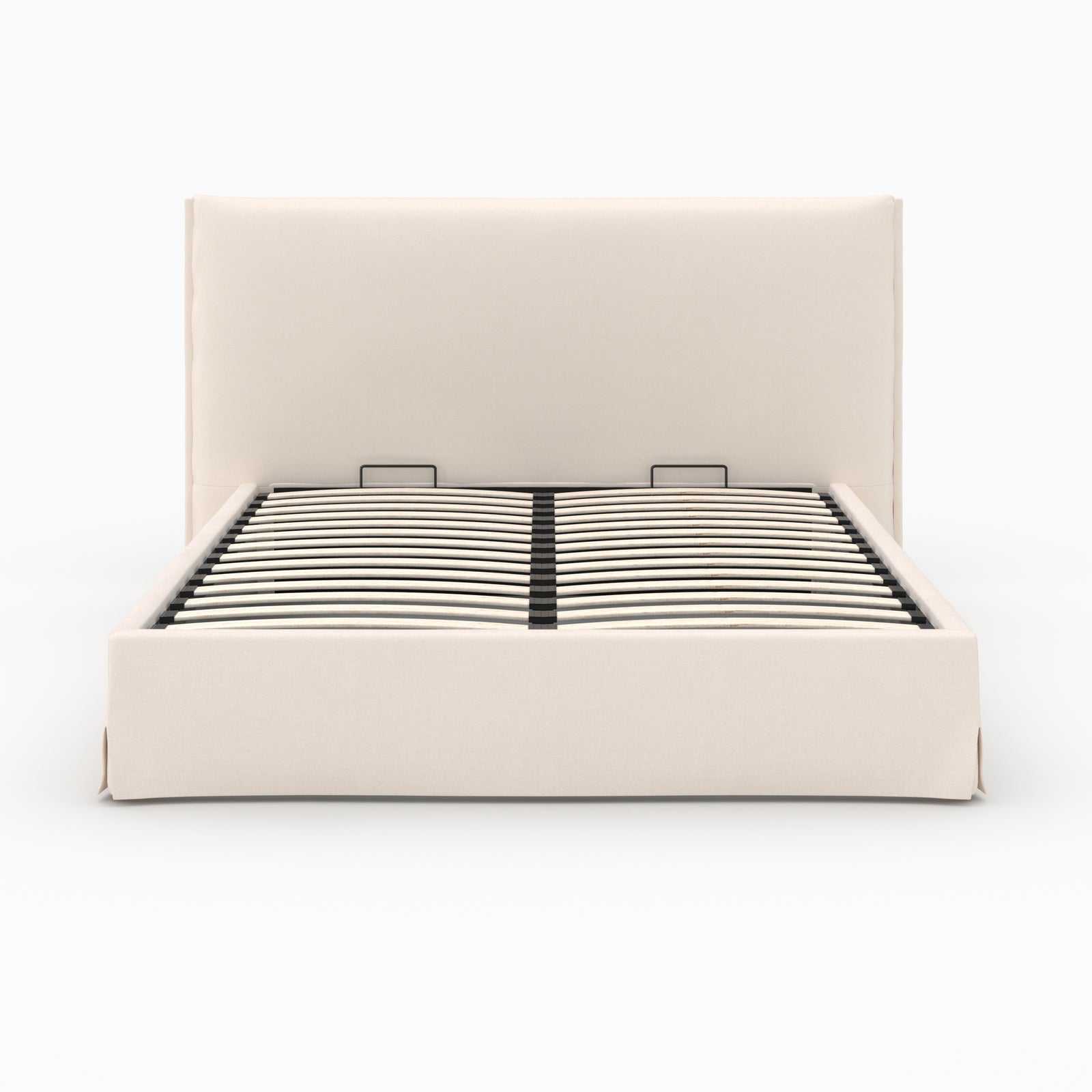 Lit Safia tissu blanc 160x200cm coffre double