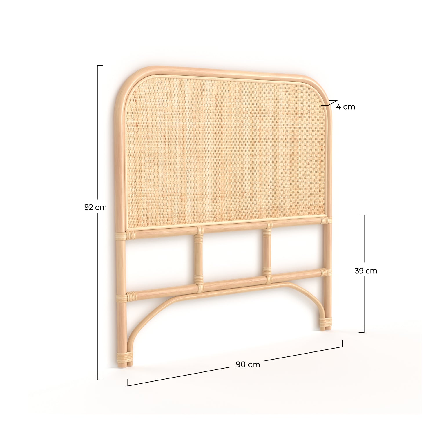 Lit tête Grâce rotin 90cm