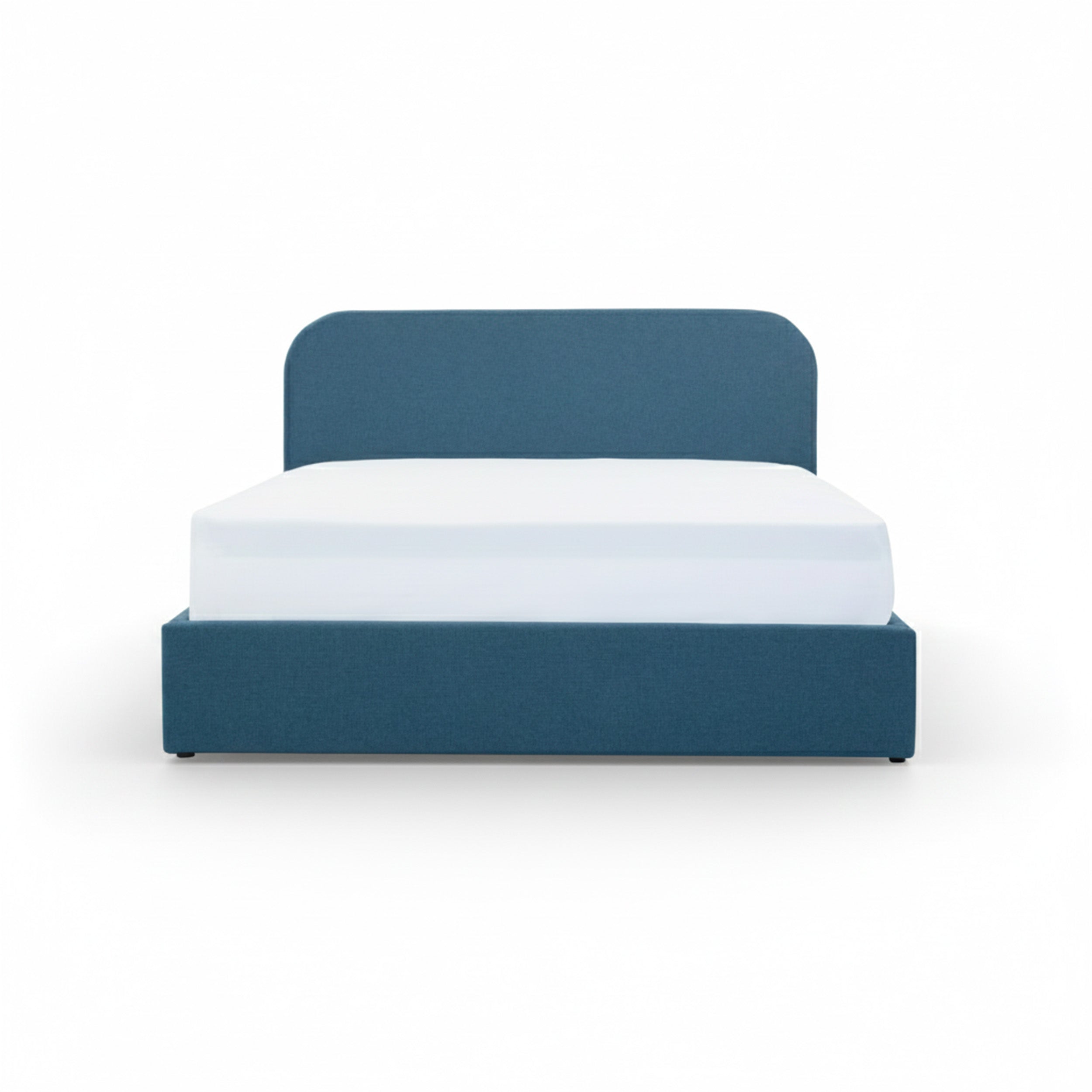 Lit Tilly bleu 160x200 tissu coffre