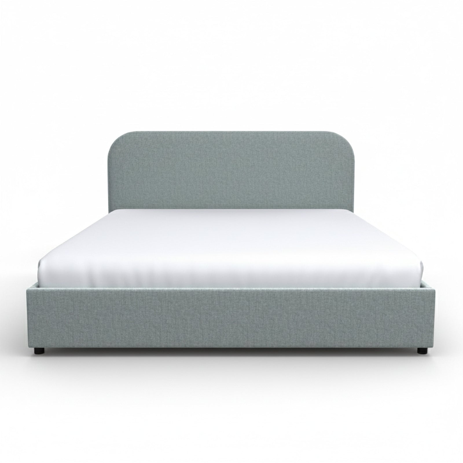 Lit Tilly coffre tissu gris 160x200