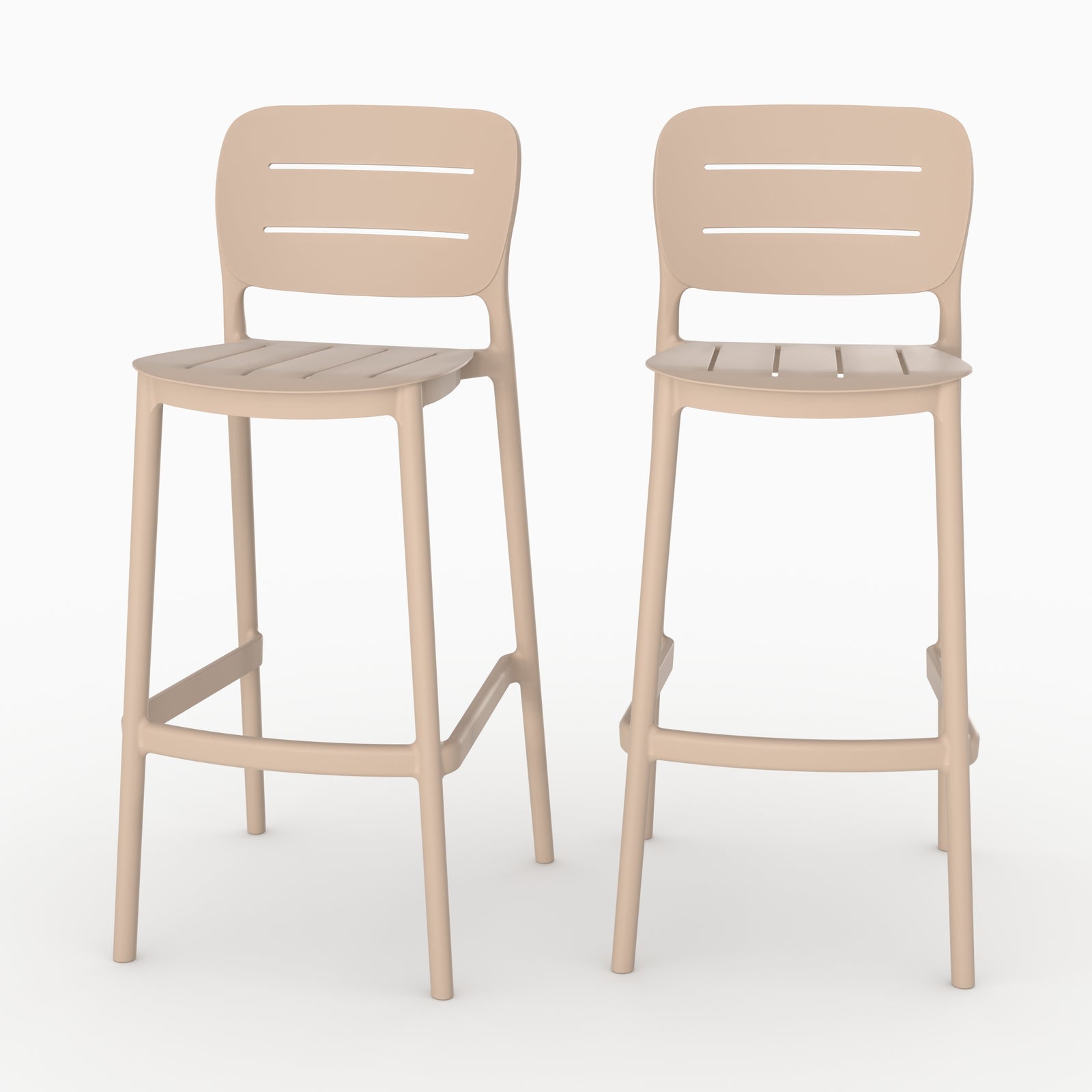 Lola 75cm chaise bar beige plastique vue côté