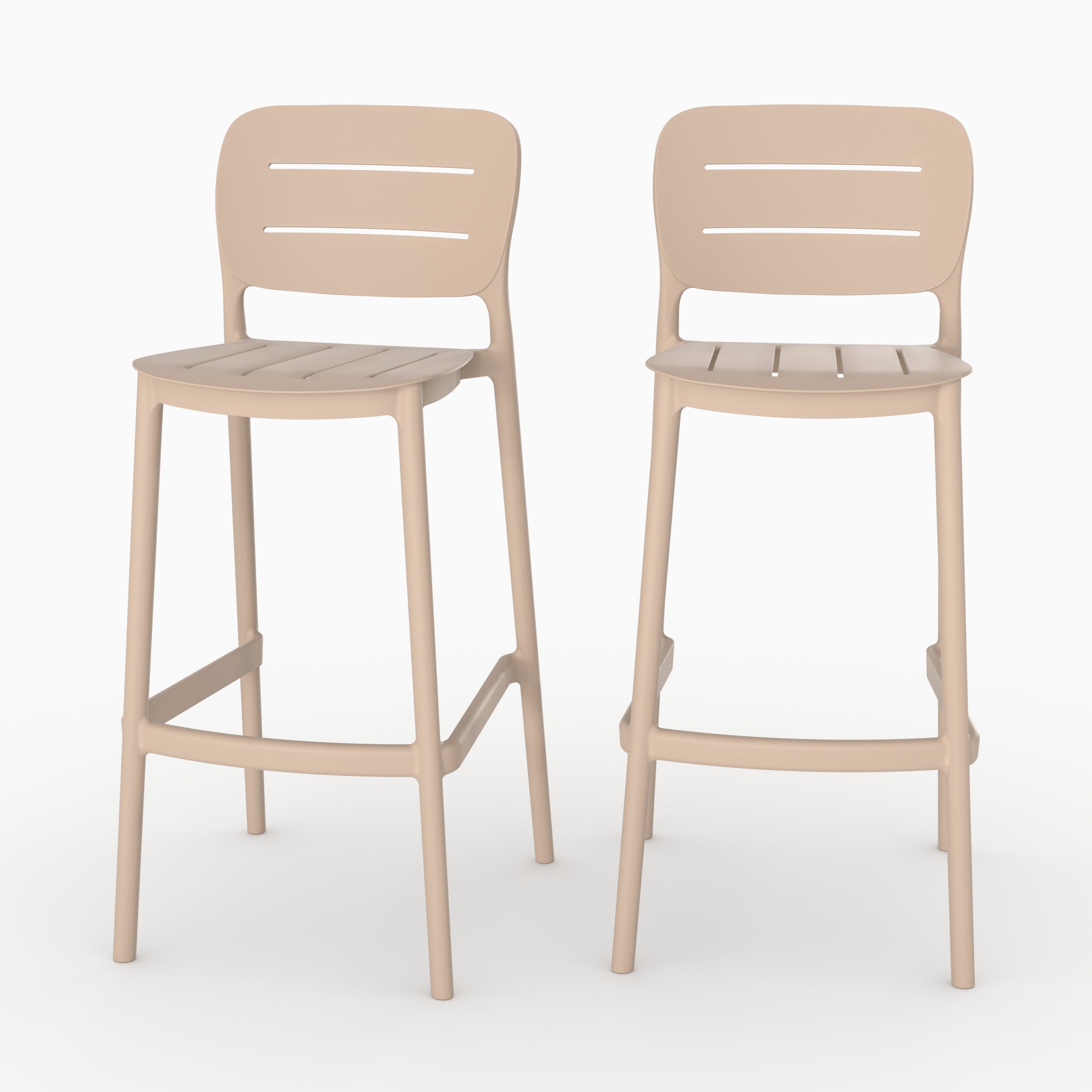 Lola 75cm chaise bar beige plastique vue côté