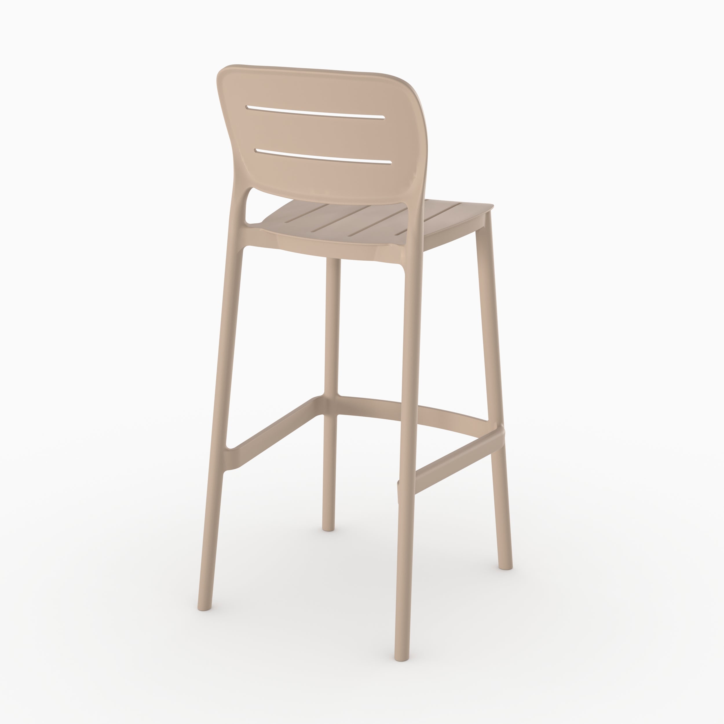 Lola chaise bar extérieur beige plastique vue face