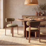 Lot 2 chaises Aura tissu texture vert kaki