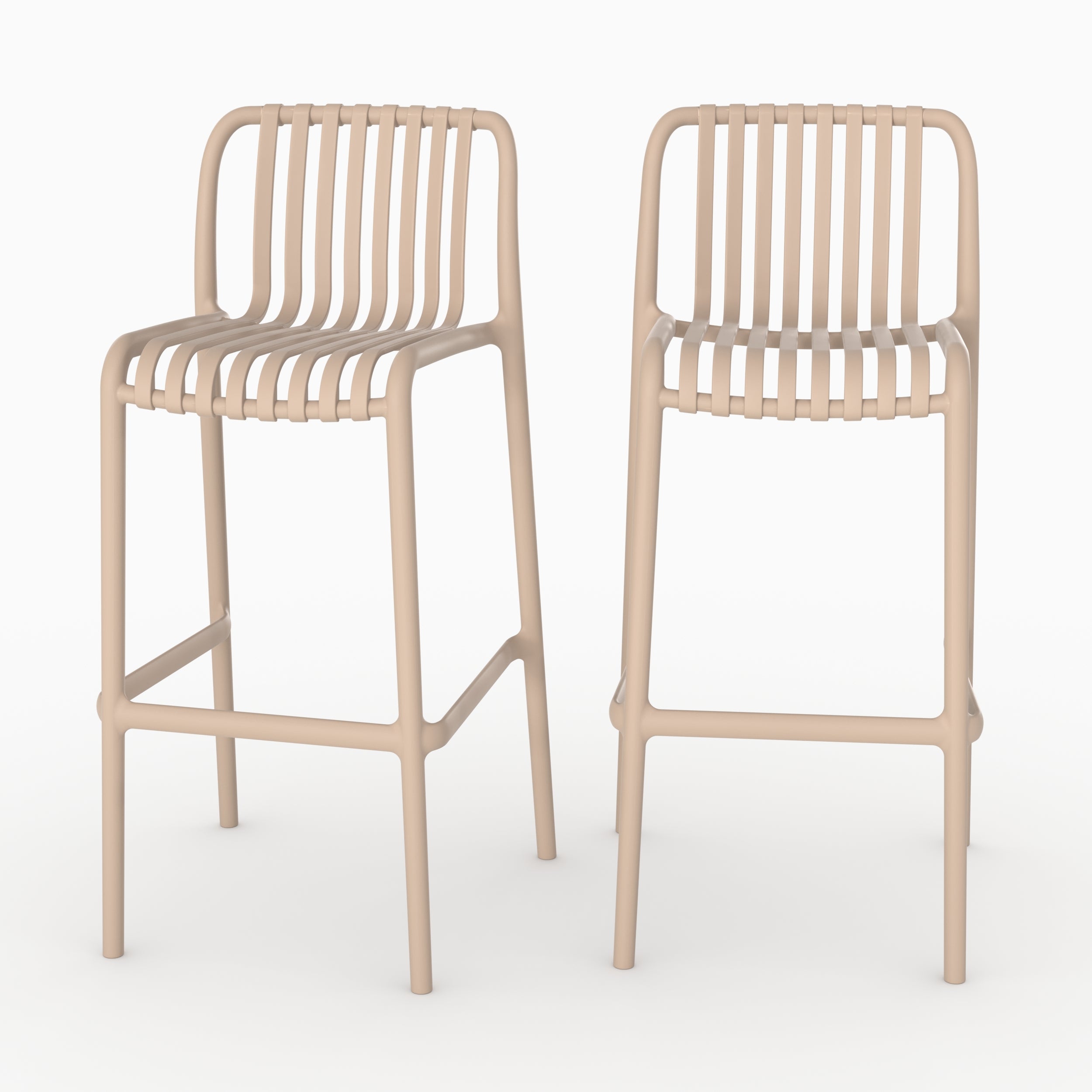 Lot 2 chaises bar Duli beige 76cm