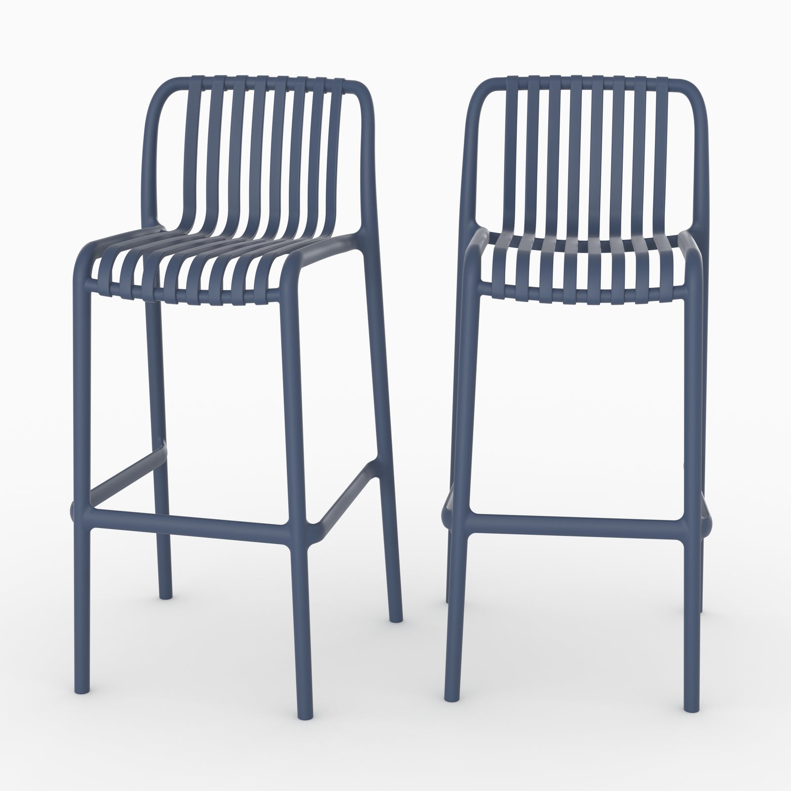 Lot 2 chaises bar Duli bleu marine 76cm
