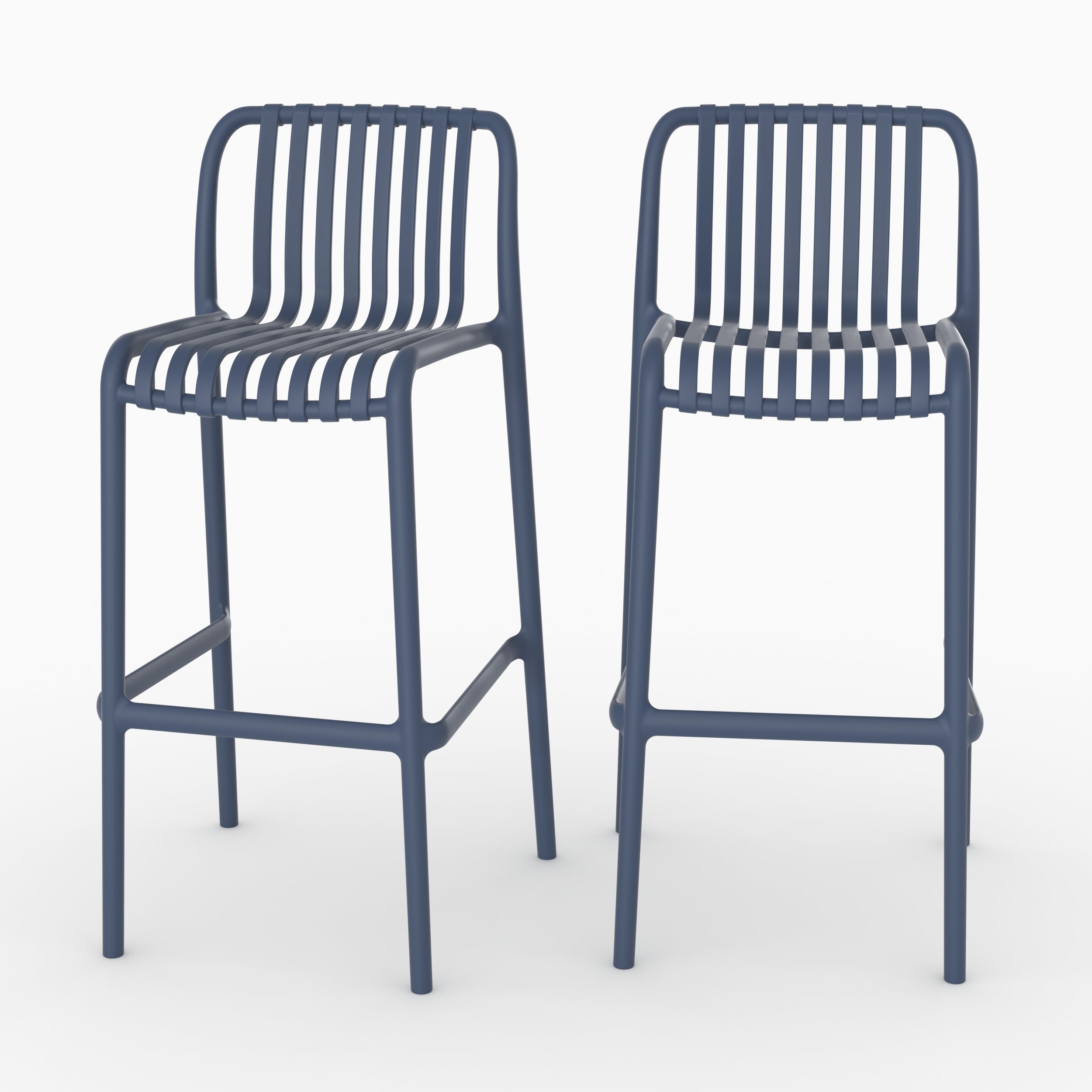 Lot 2 chaises bar Duli bleu marine 76cm