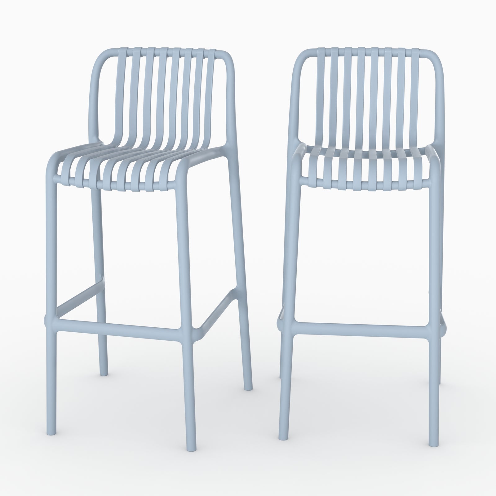 Lot 2 chaises bar Duli bleu pastel 76cm