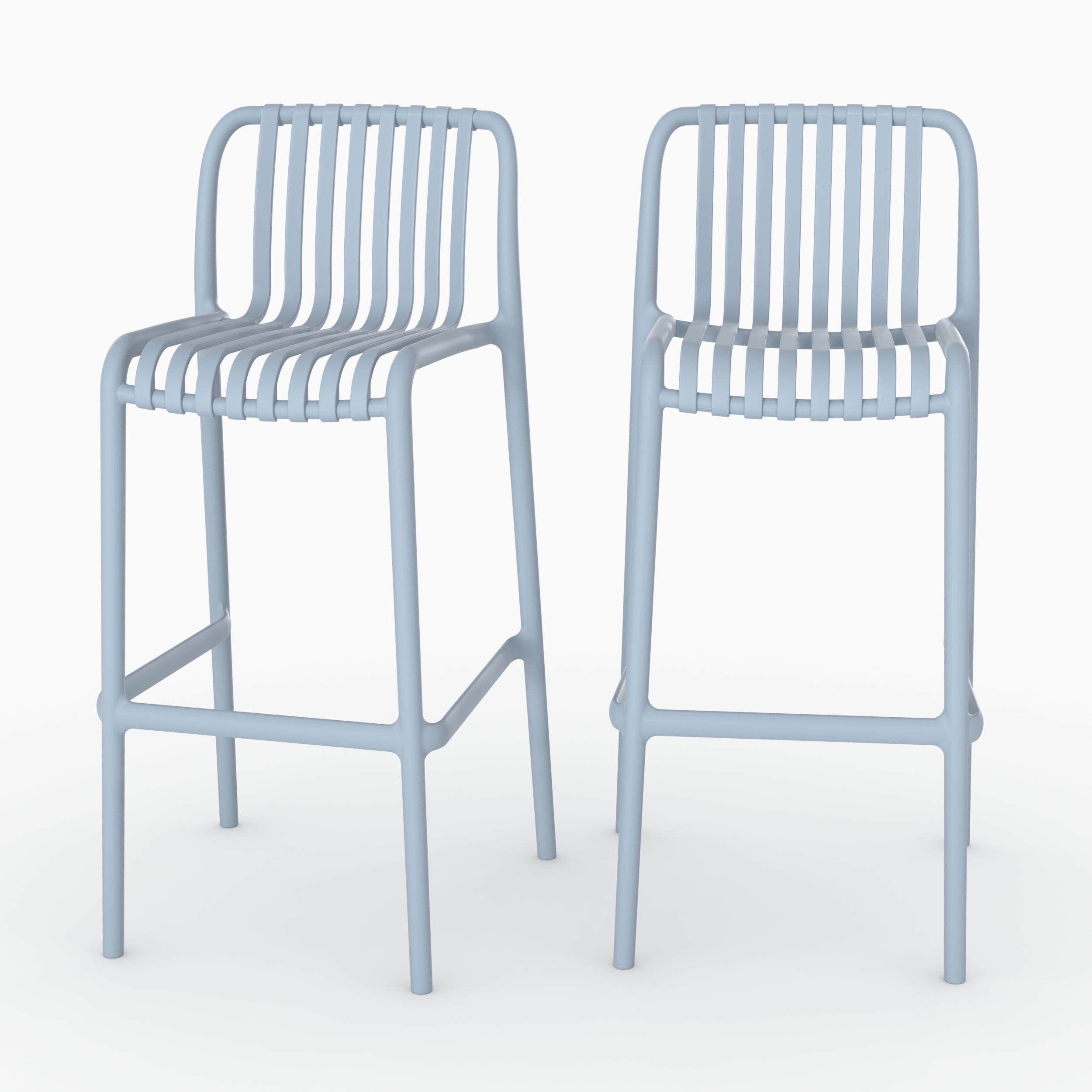 Lot 2 chaises bar Duli bleu pastel 76cm