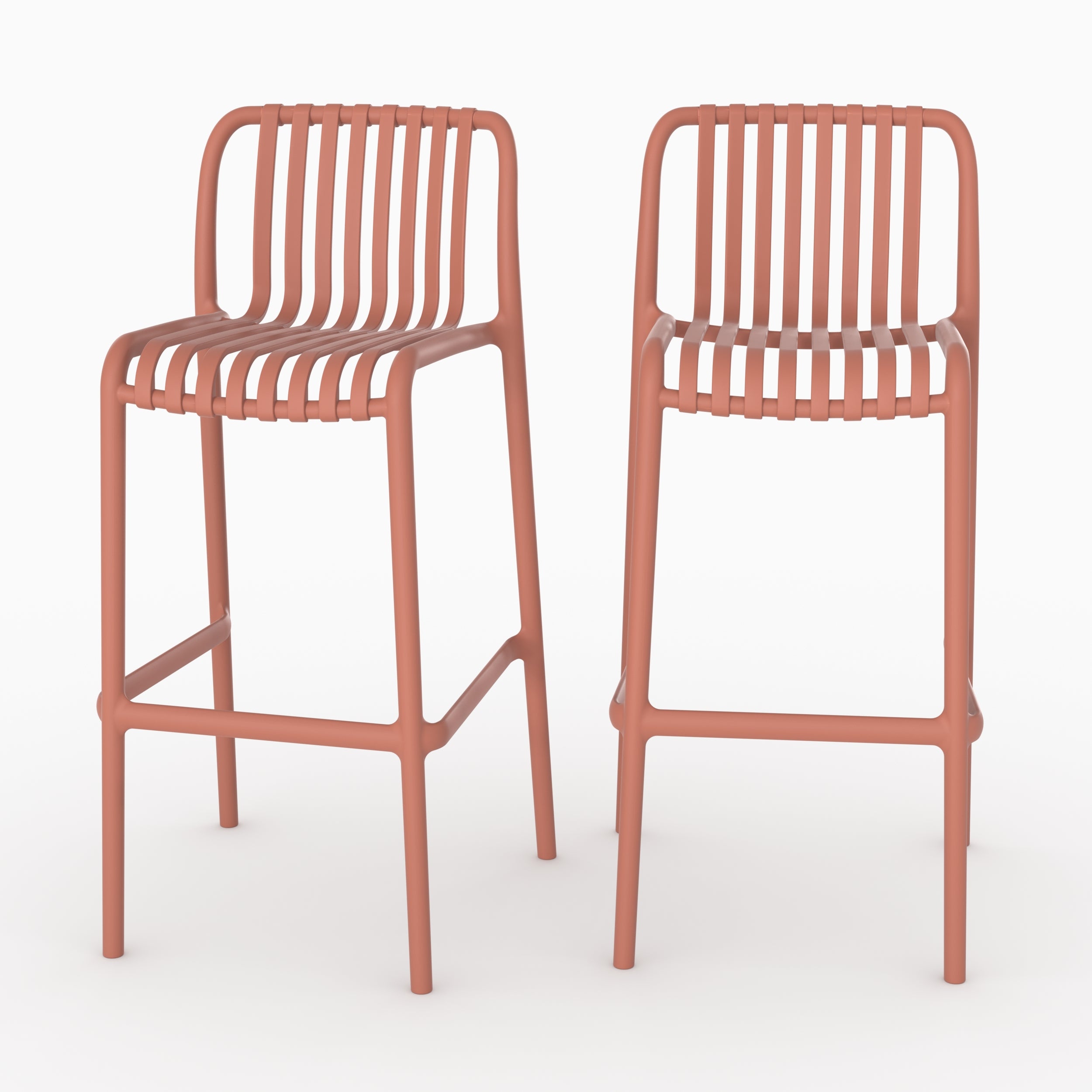 Lot 2 chaises bar Duli terracotta 76cm