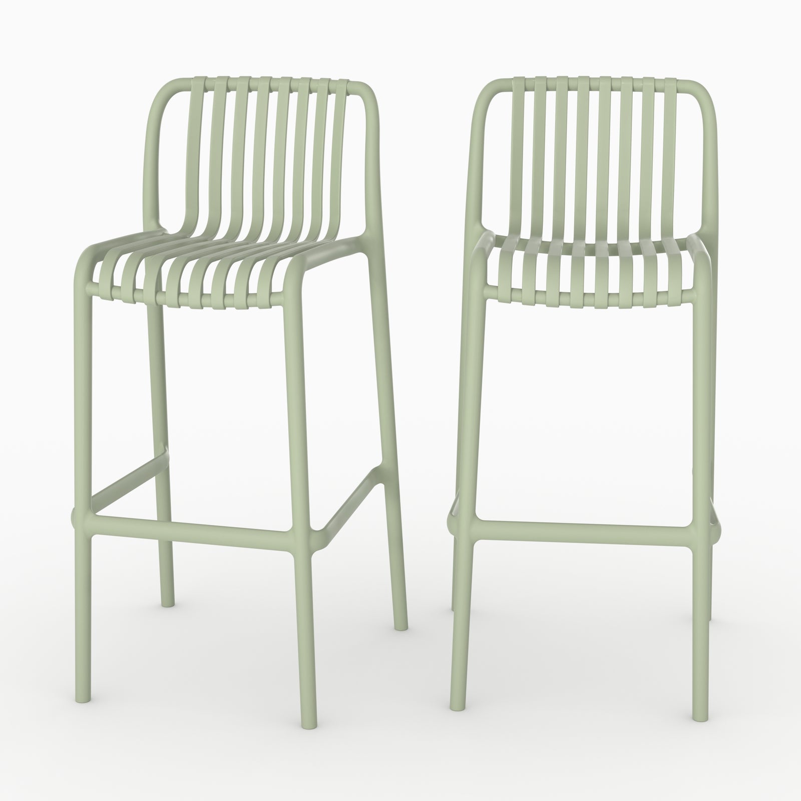 Lot 2 chaises bar Duli vert pastel 76cm