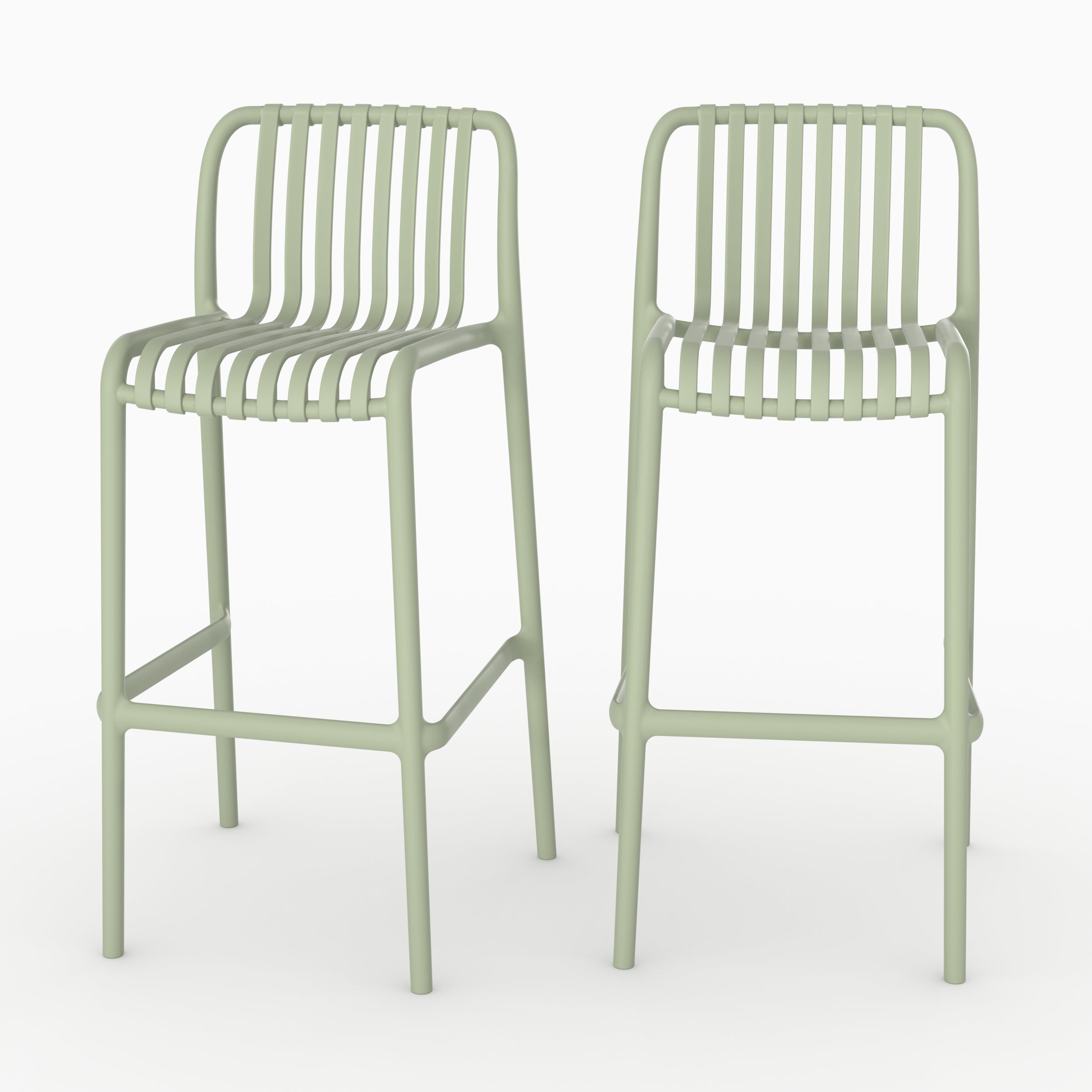 Lot 2 chaises bar Duli vert pastel 76cm