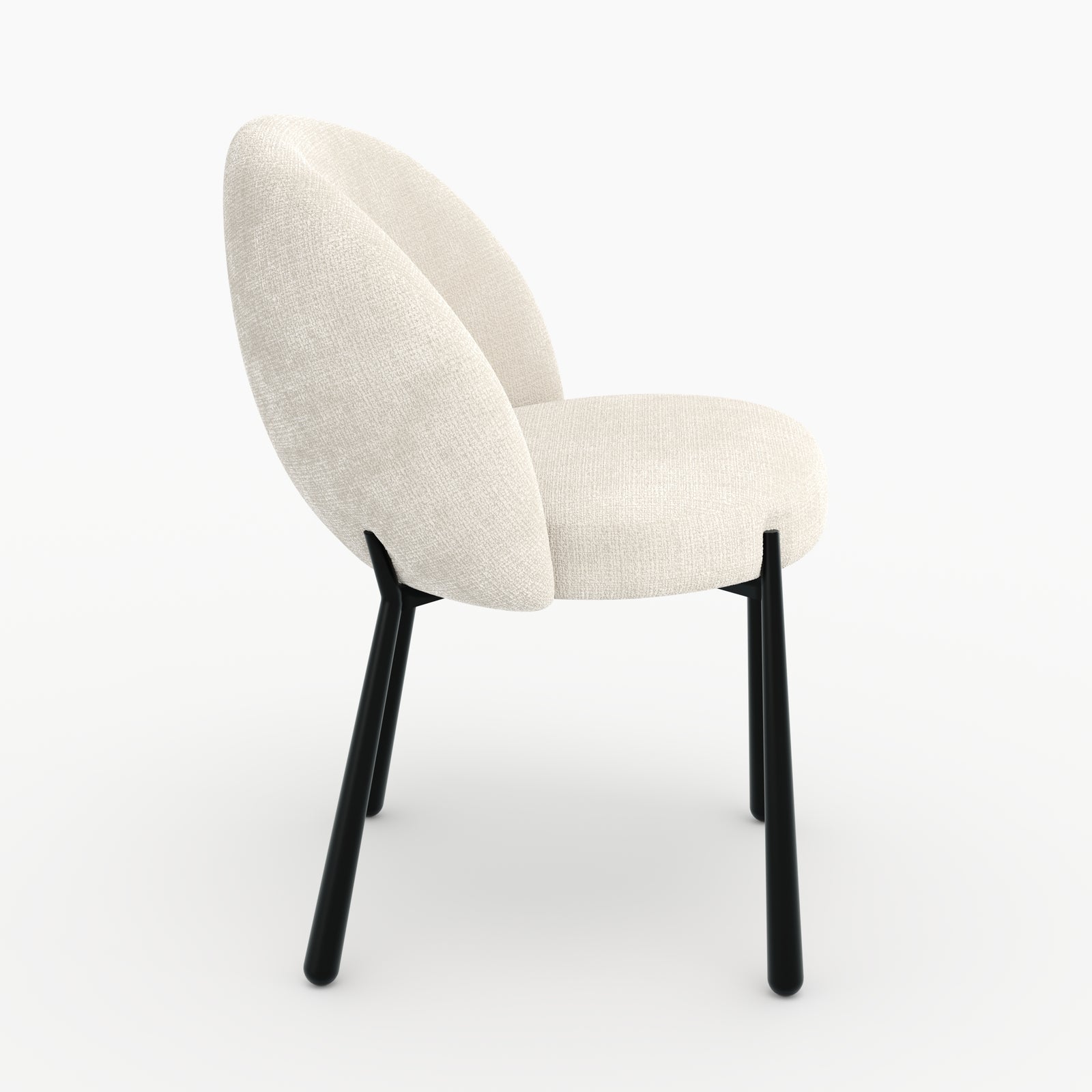 Lot 2 chaises écru Pulpy velours chenille métal noir